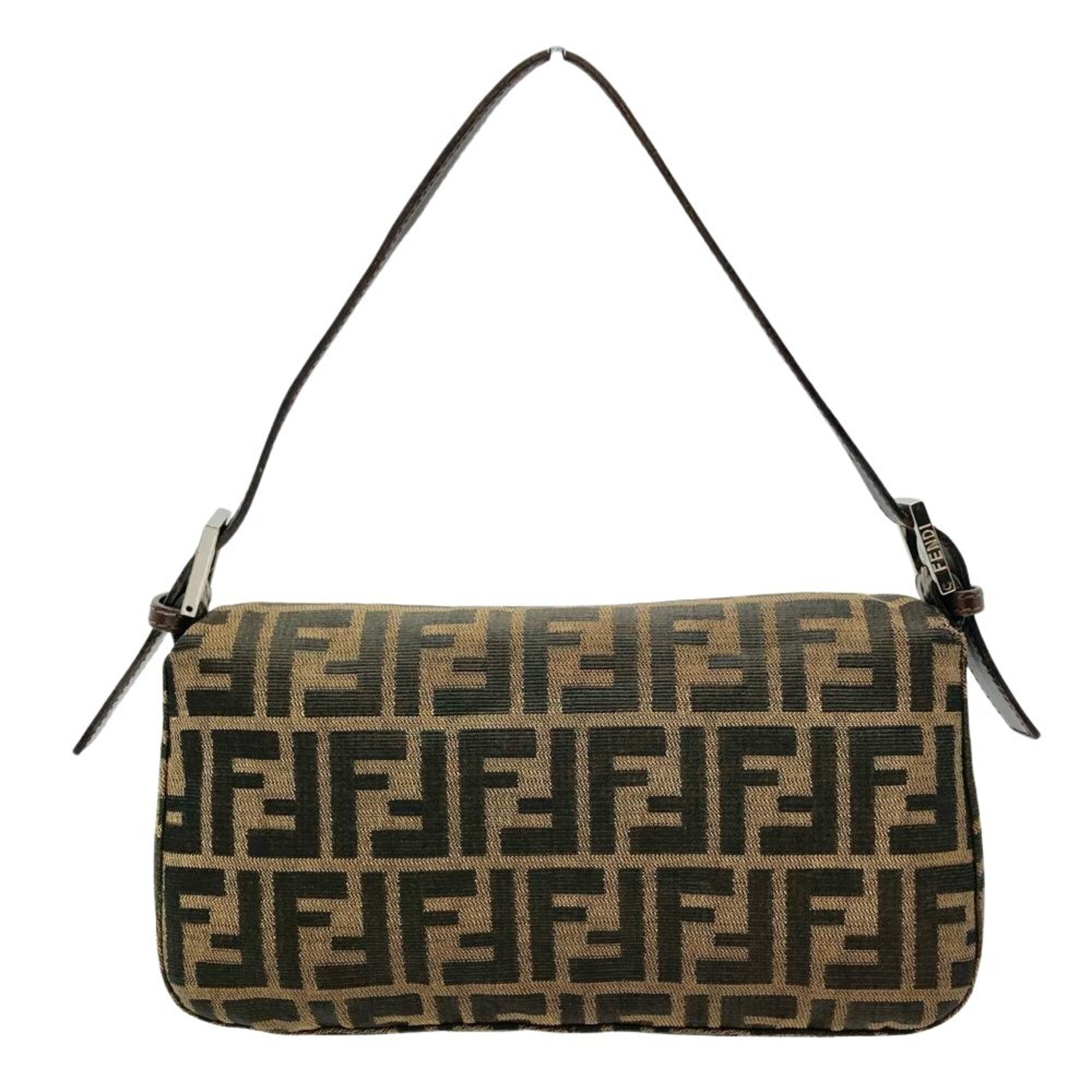 Fendi Zucca Brown Jacquard Leather Shoulder Bag (Pre-Owned)