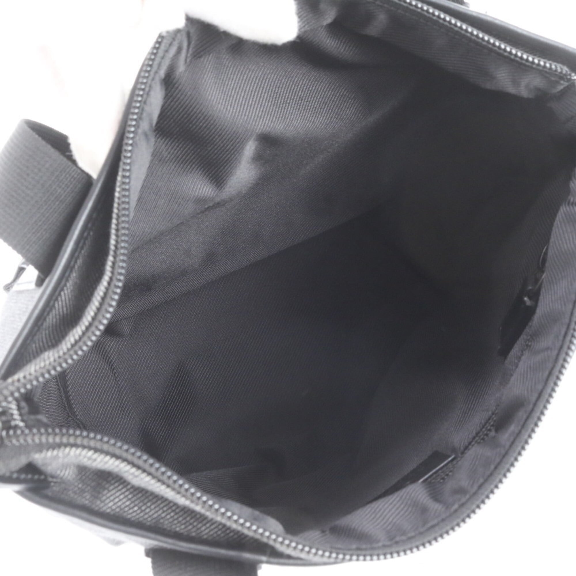 Gucci Black Gray Leather Canvas Handbag Shoulder Bag Tote Bag (Pre-Owned)