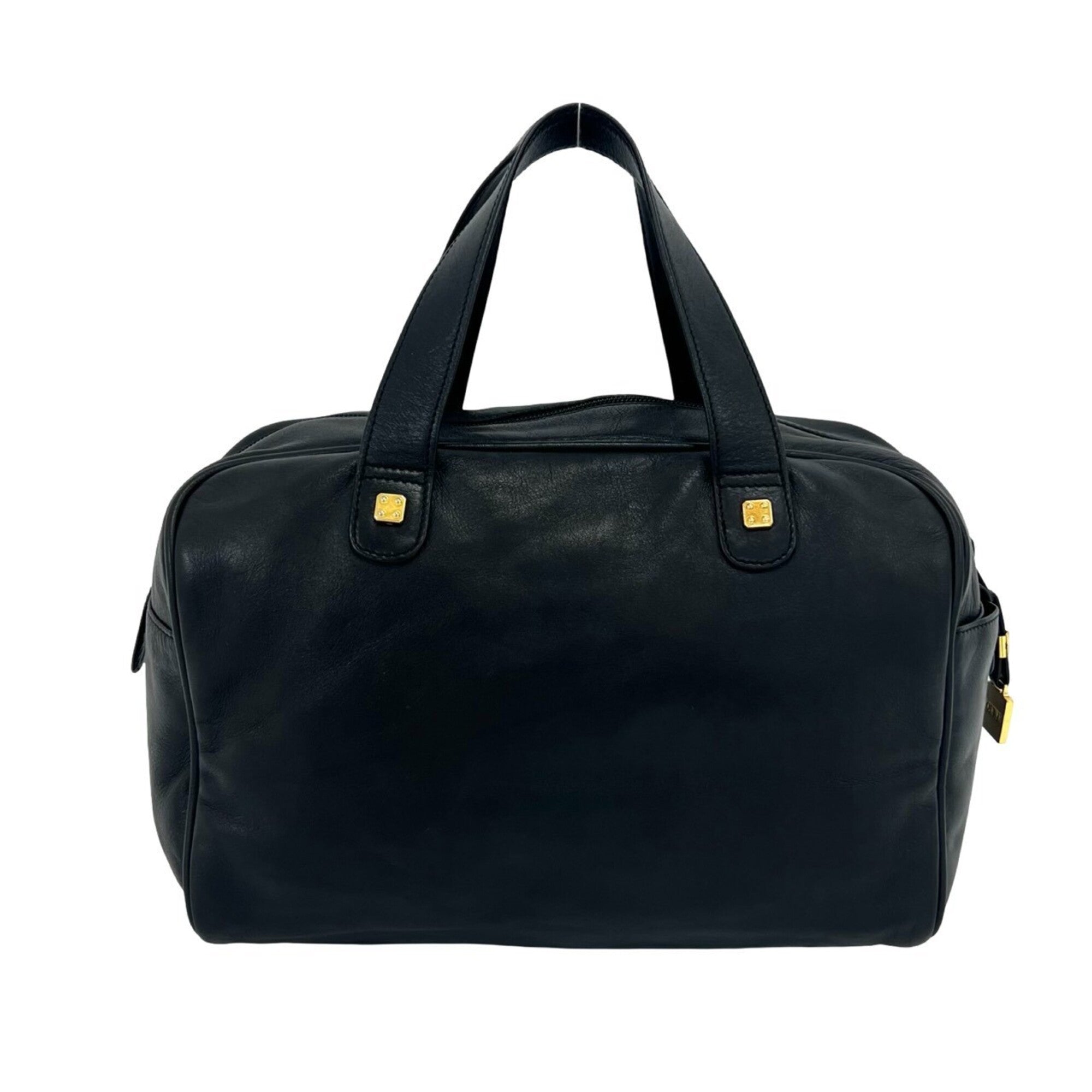 Loewe Black Leather Boston Bag Handbag Tote Bag (Pre-Owned)