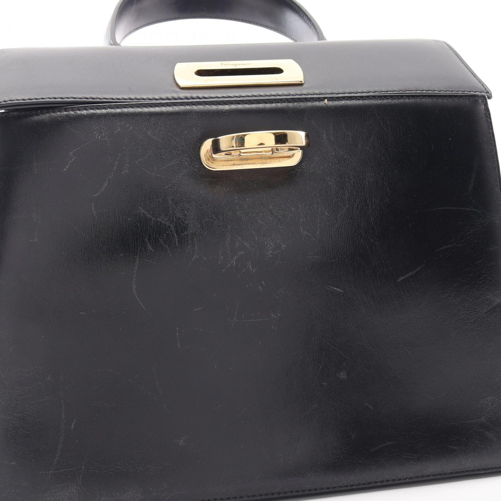 Salvatore Ferragamo Navy Leather Handbag (Pre-Owned)