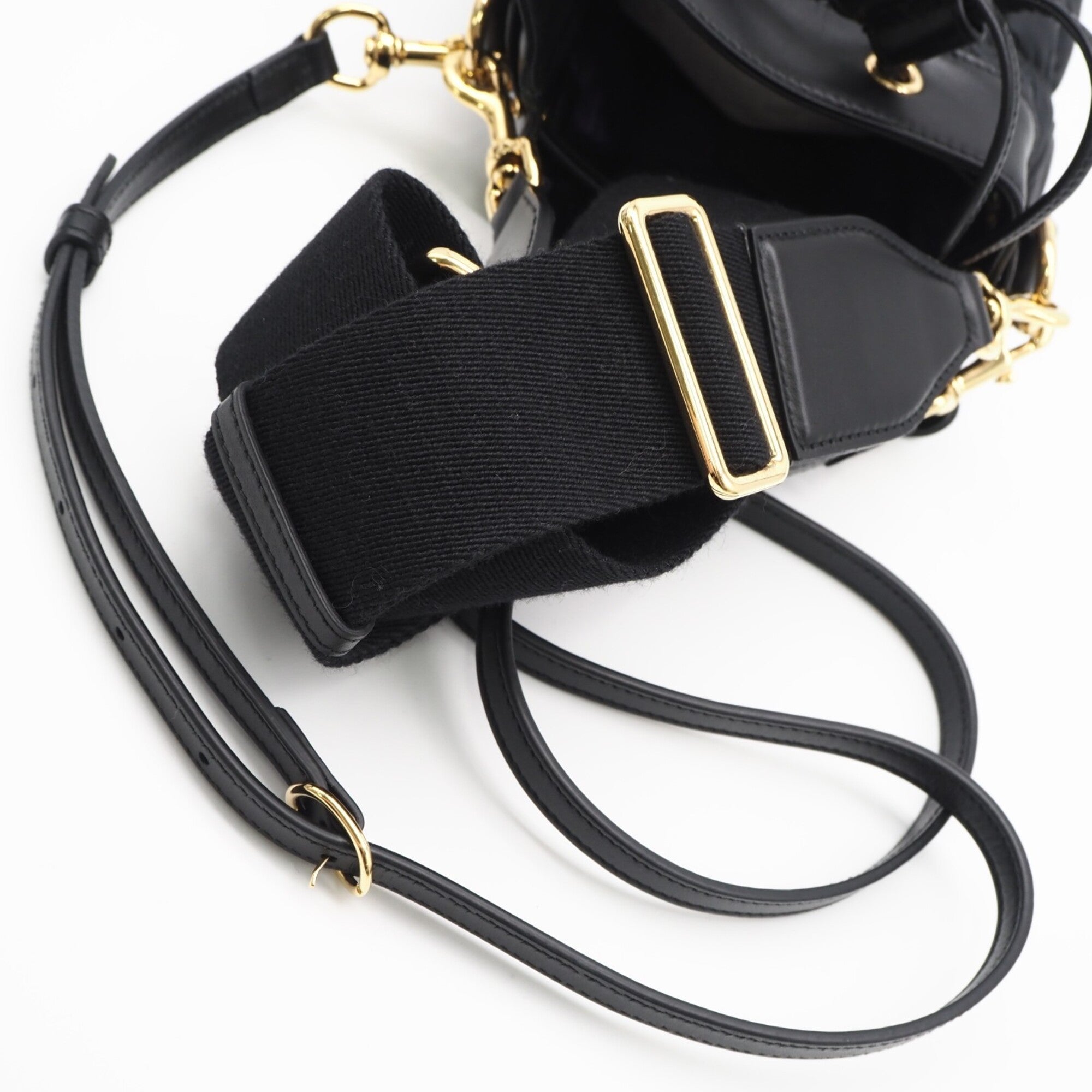 Gucci Black Purple Nylon Leather Shoulder Bag (Pre-Owned)