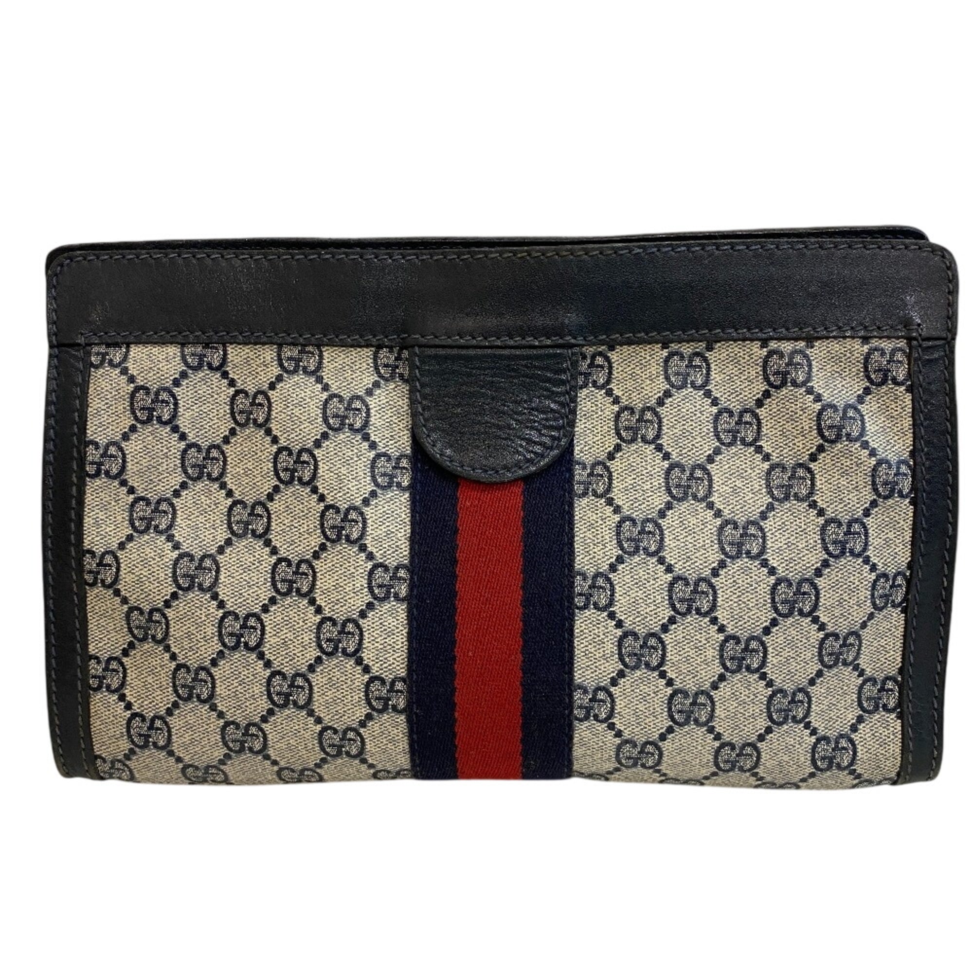 Gucci Navy Pvc Clutch Bag Pouch (Pre-Owned)