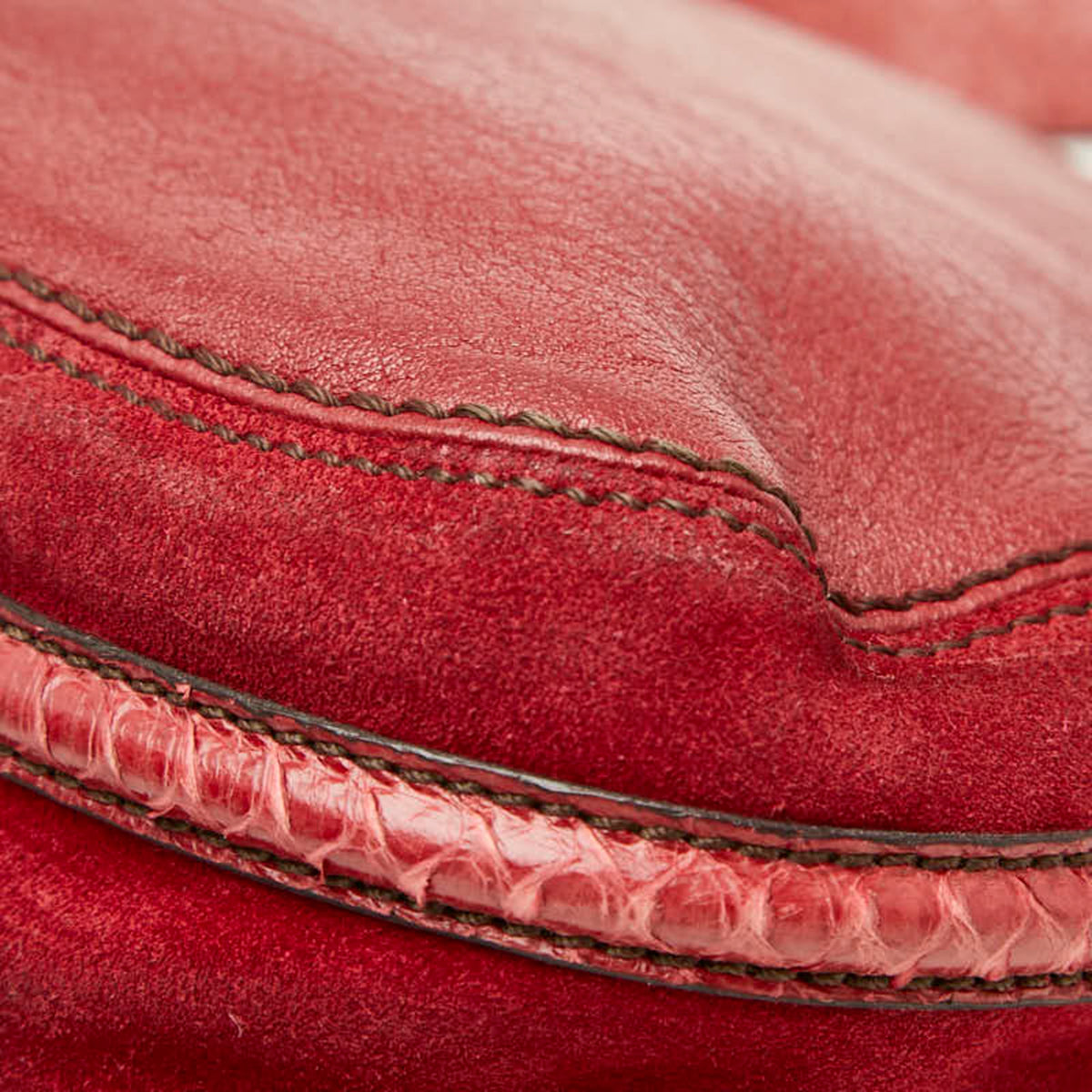 Cartier Marcello Red Color Leather Shoulder Bag (Pre-Owned)
