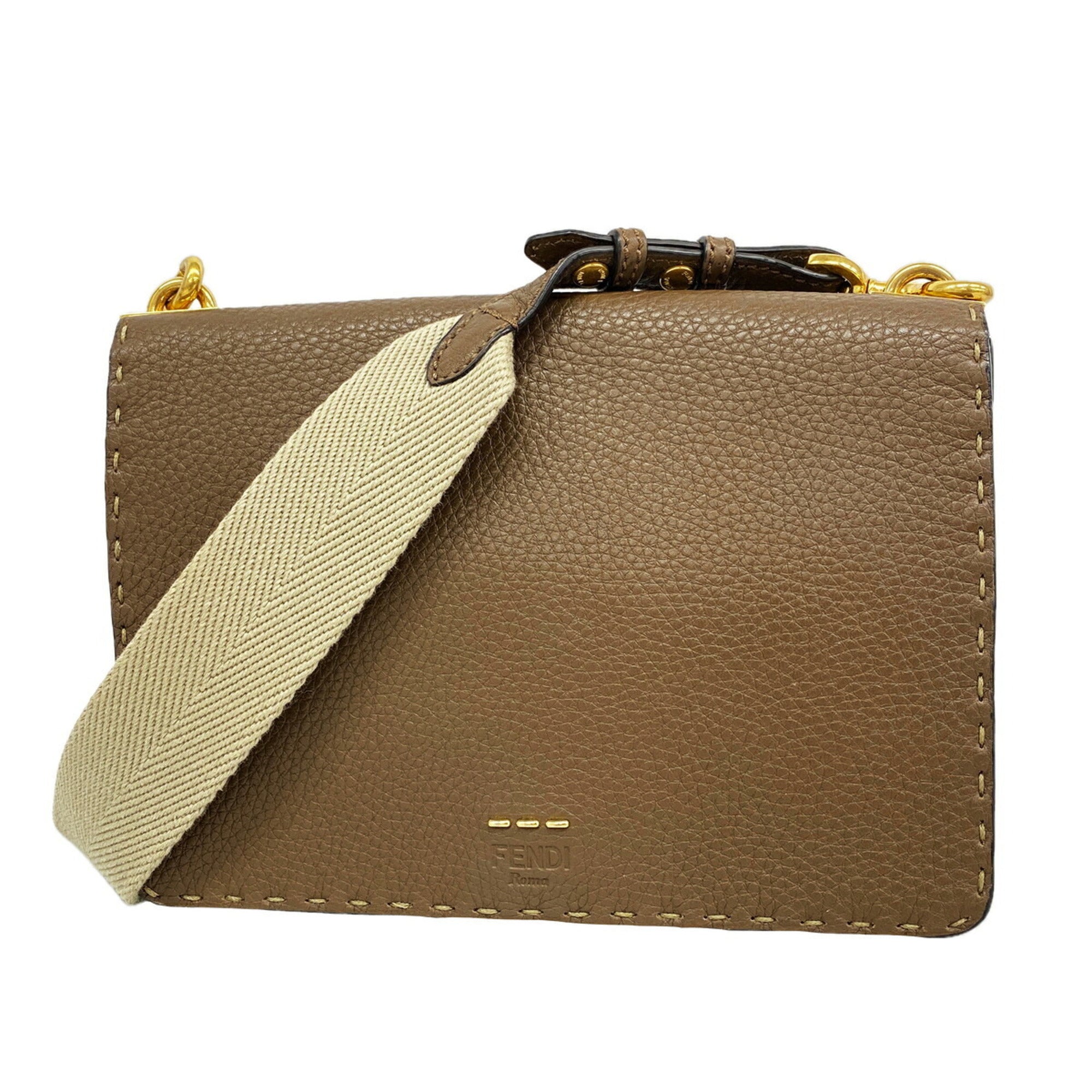 Fendi Brown Leather Shoulder Bag (Pre-Owned)