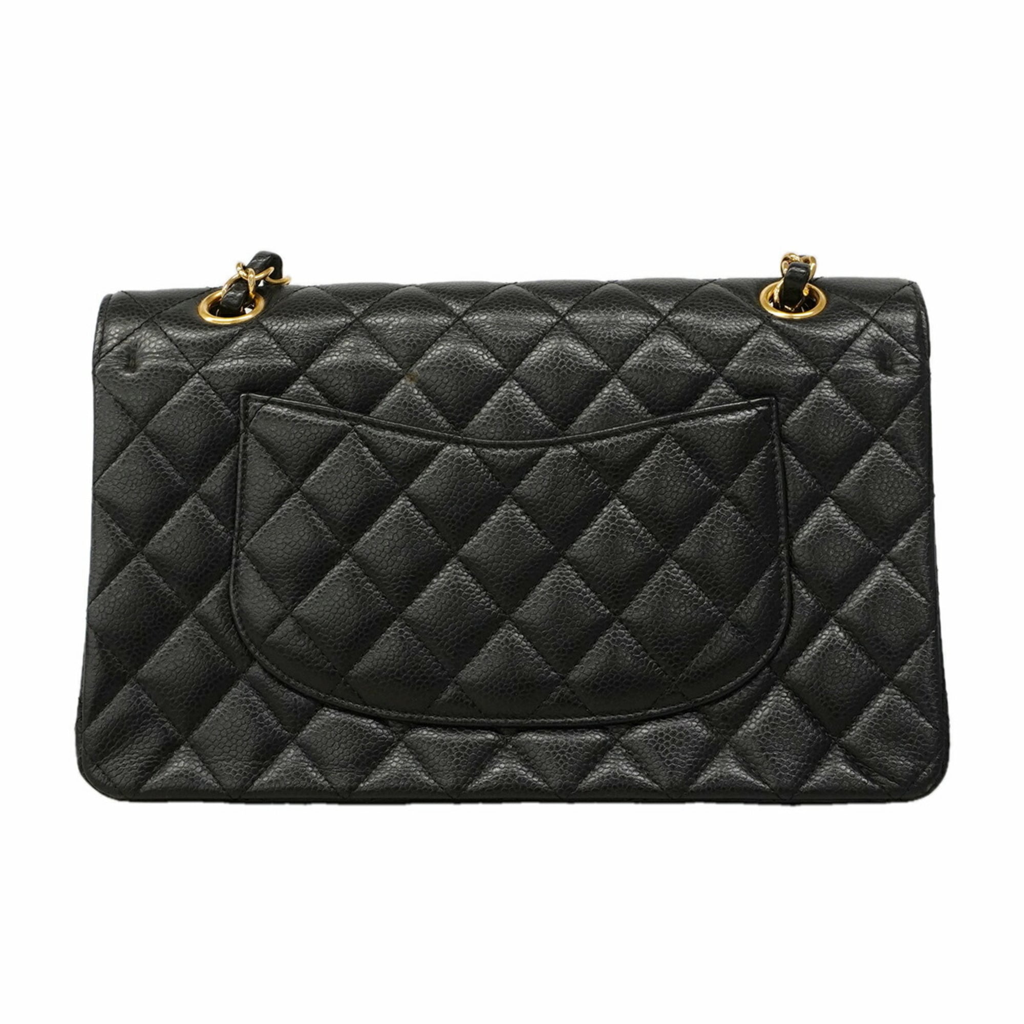 Chanel Black Grained Calfskin Shoulder Bag (Pre-Owned)