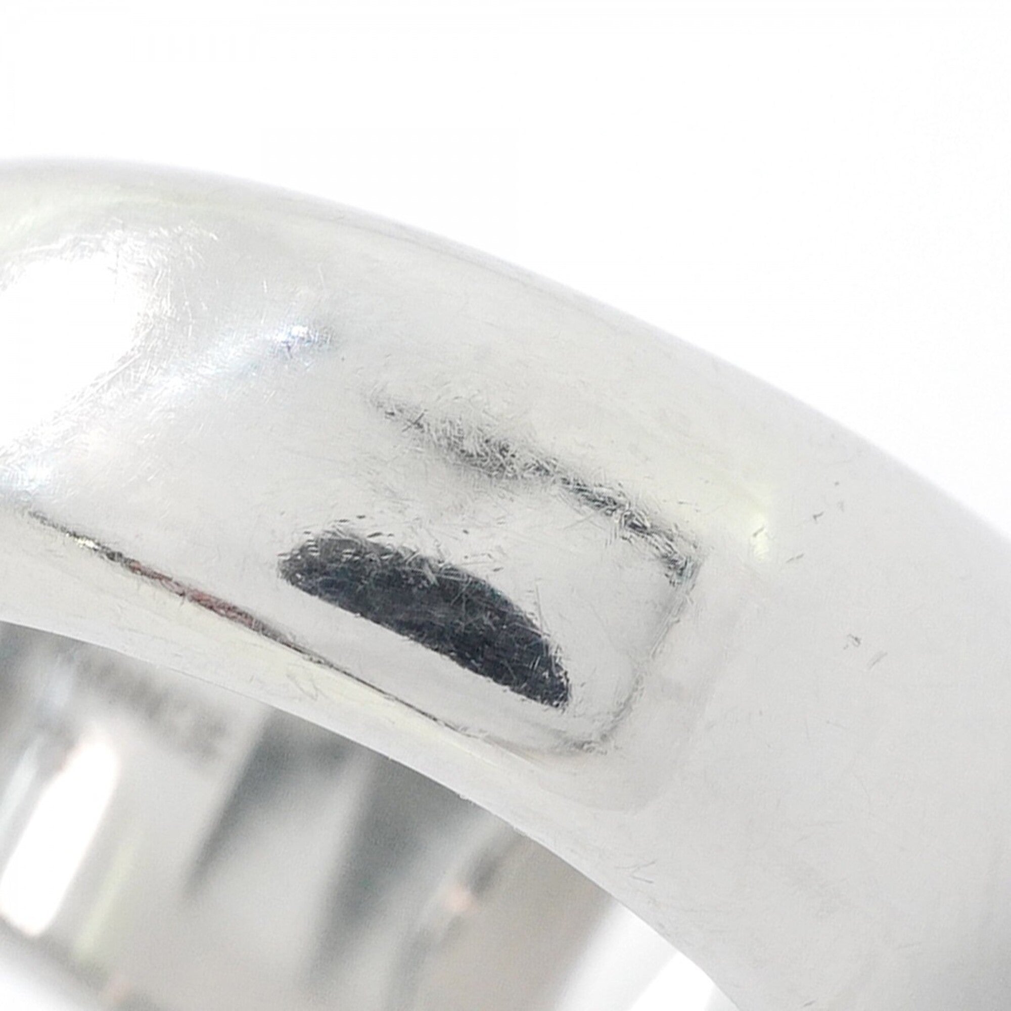 Hermes Silver Black Metal Band Ring (Pre-Owned)