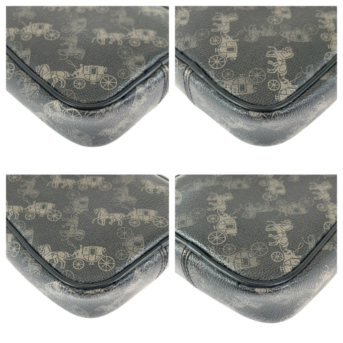 Coach Black Gray Pvc Leather Pochette Shoulder Bag (Pre-Owned)