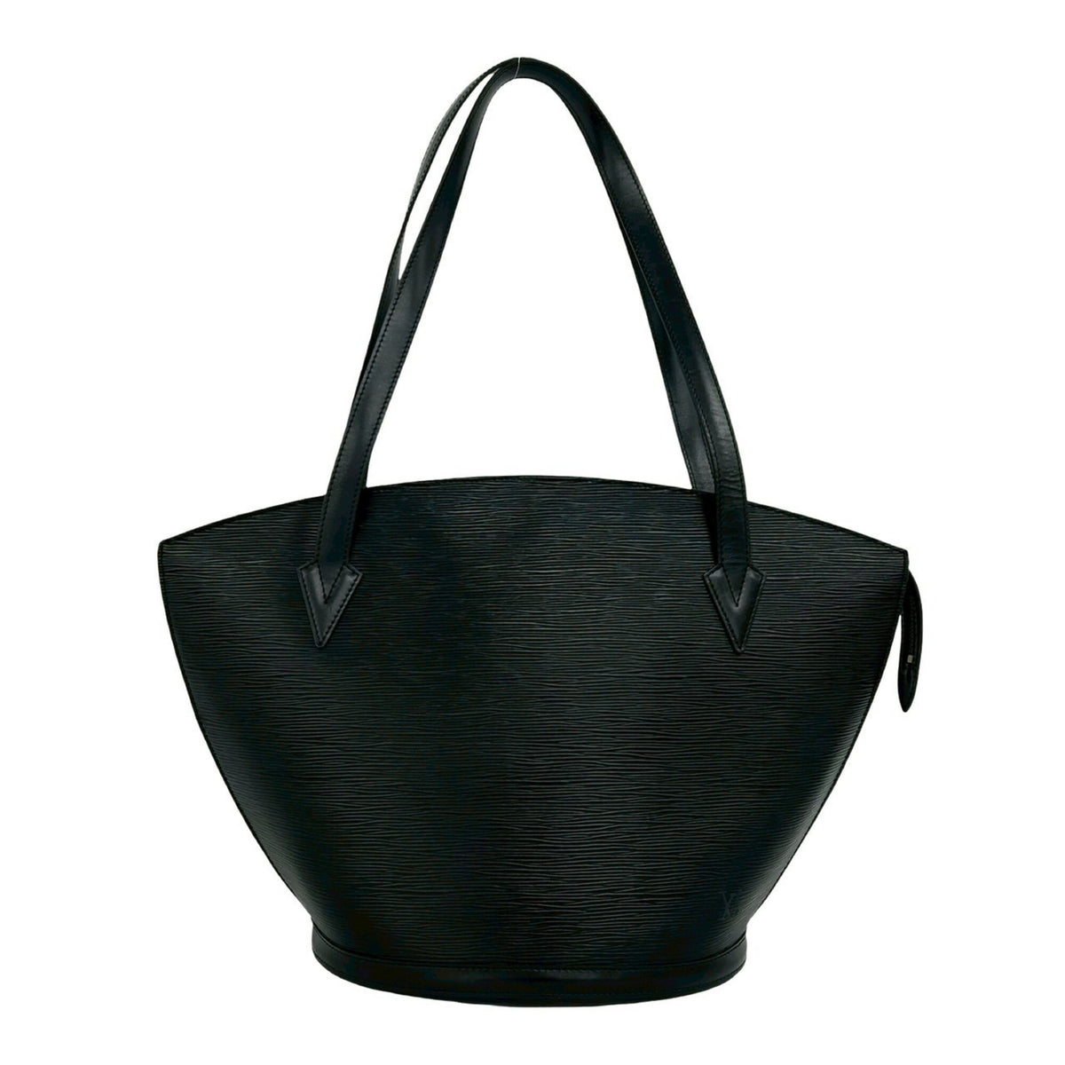 Louis Vuitton Black Leather Shoulder Bag Tote Bag (Pre-Owned)