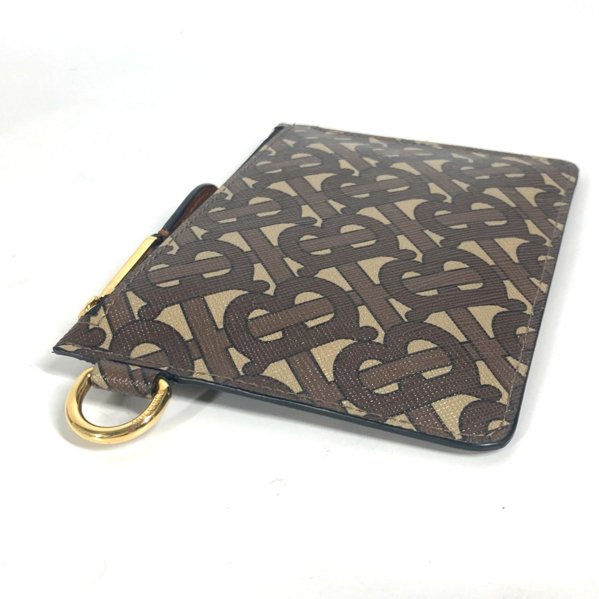 Burberry Beige Brown Leather Coin Purse/Coin Case (Pre-Owned)