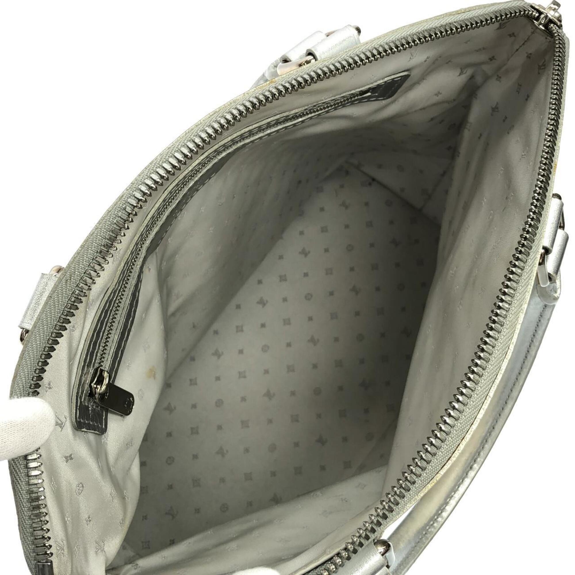 Louis Vuitton Silver Leather Handbag (Pre-Owned)