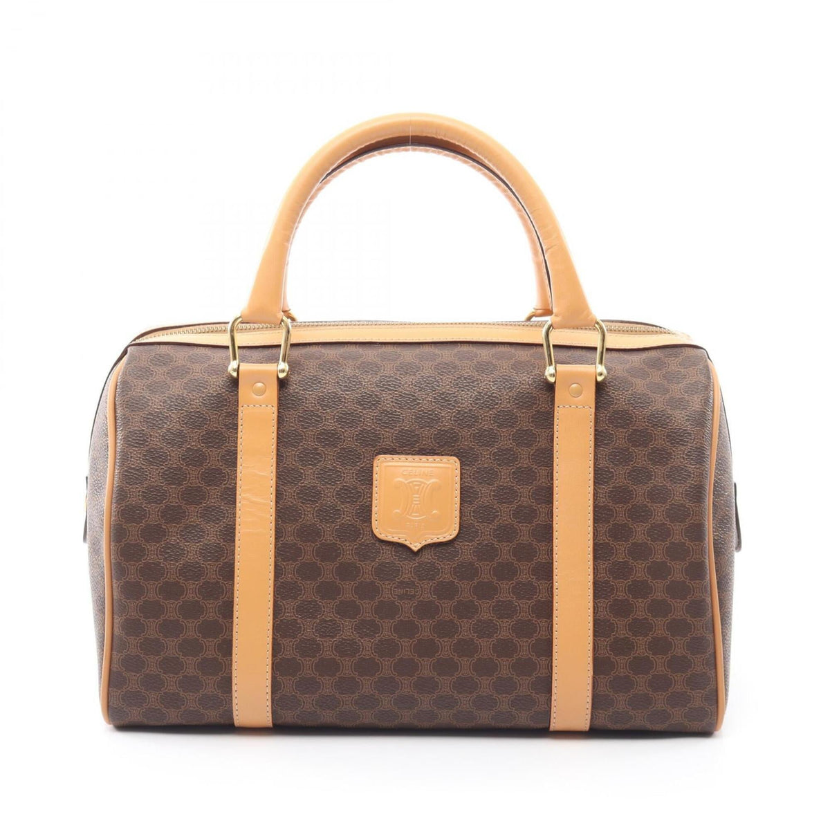 Celine Beige Brown Coated Canvas Handbag (Pre-Owned)