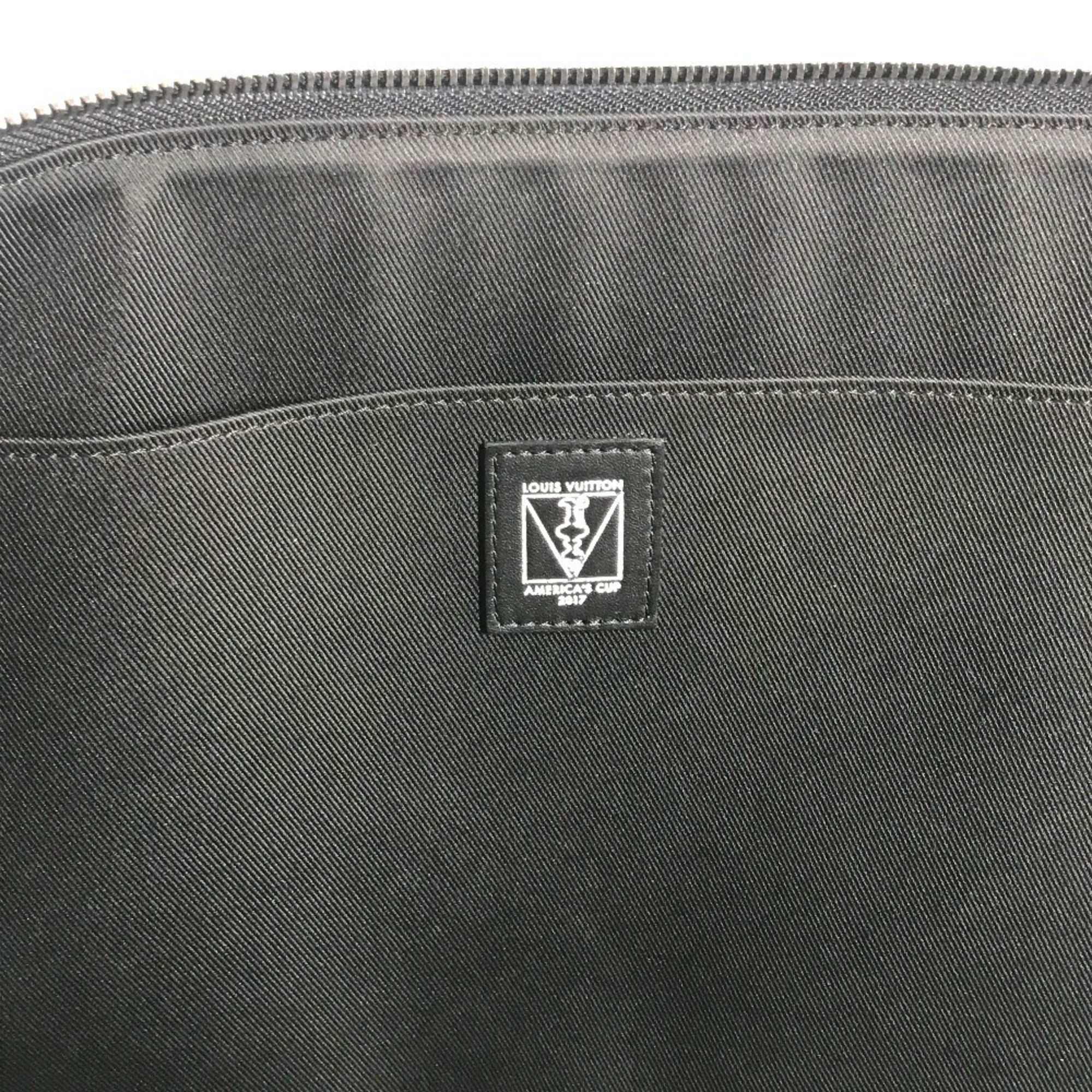 Louis Vuitton Black Red Color White Damier Graphite Clutch Bag Pochette Pouch (Pre-Owned)