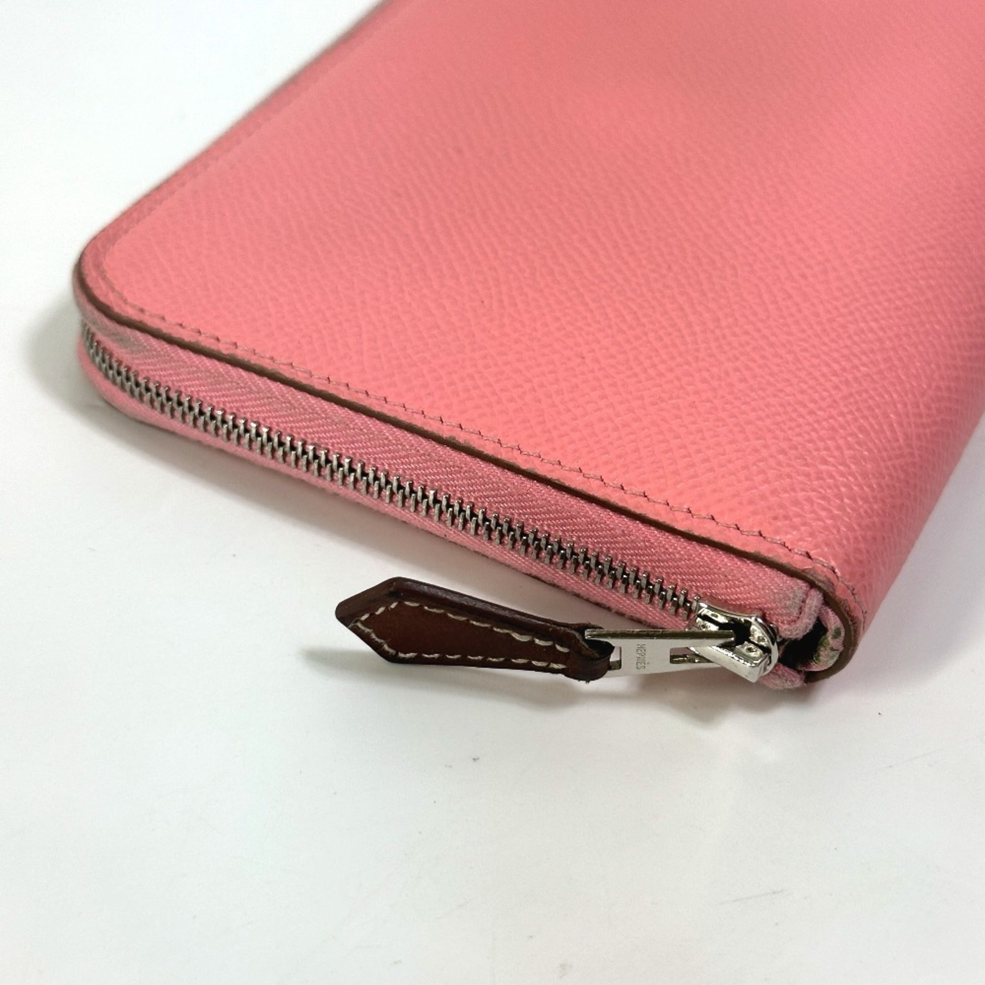 Hermes Silk'in Pink Epsom Leather Long Wallet (Bi-Fold) (Pre-Owned)