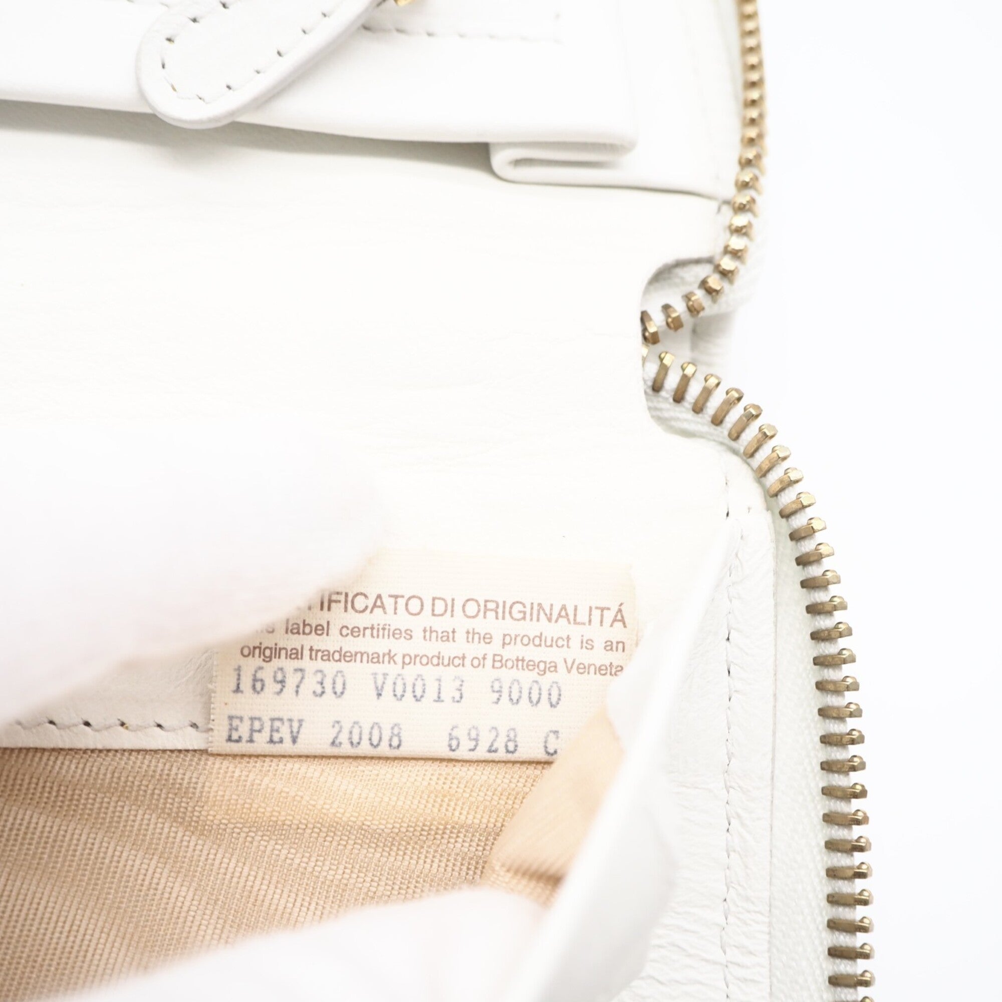 Bottega Veneta Intrecciato White Leather Long Bill Wallet (Bi-Fold) (Pre-Owned)