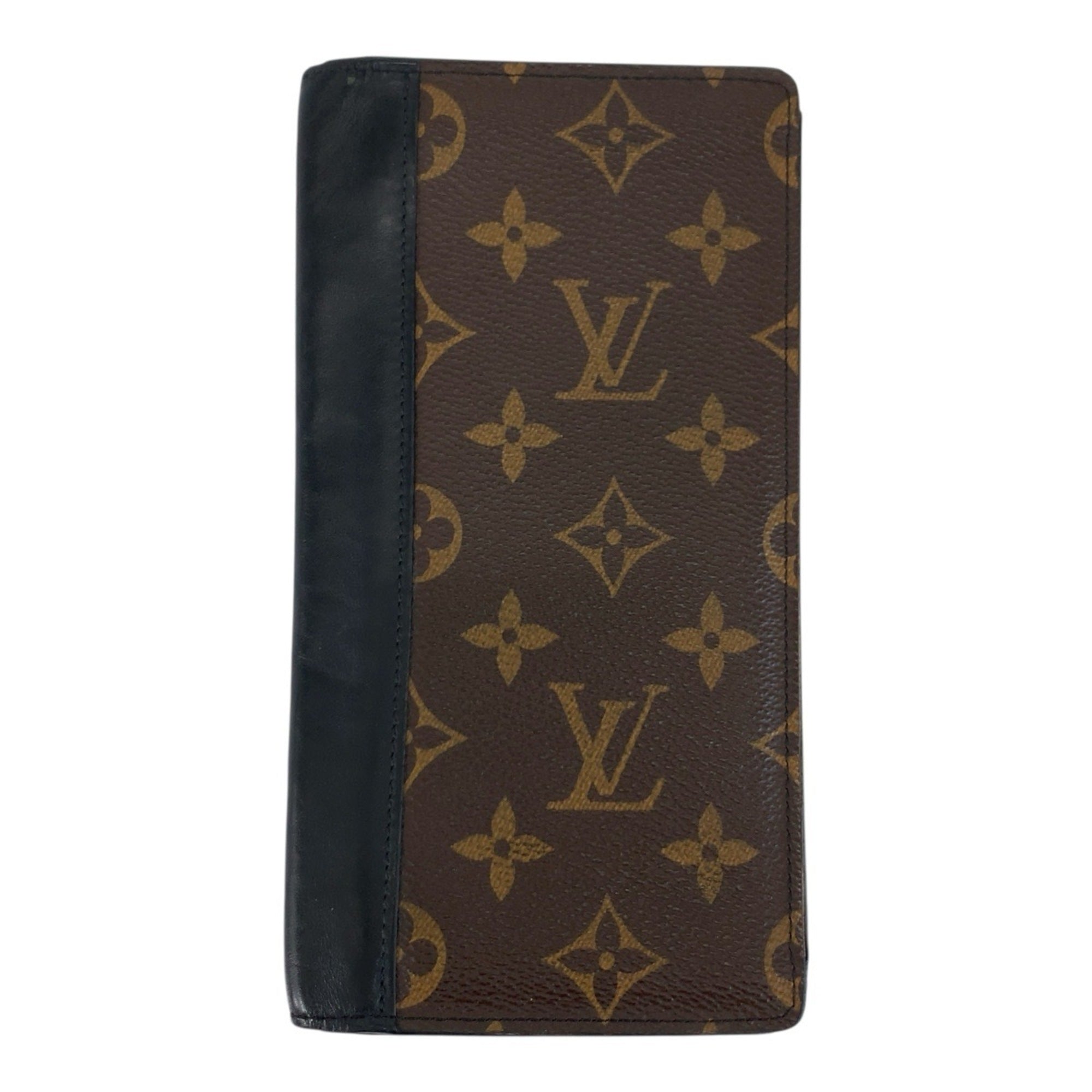 Louis Vuitton Black Brown Monogram Macassar Pvc Long Wallet (Bi-Fold) (Pre-Owned)