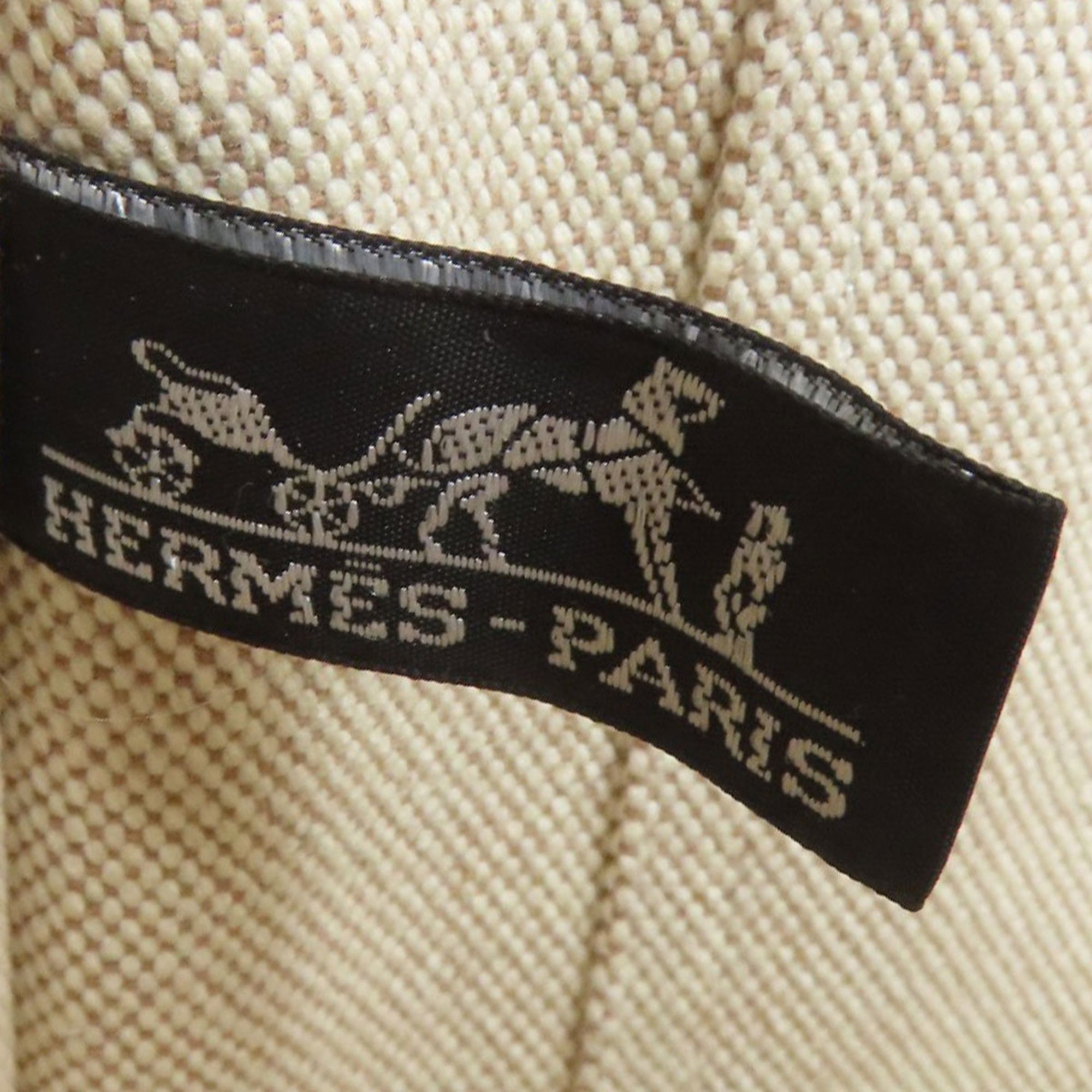 Hermes Beige Canvas Handbag (Pre-Owned)