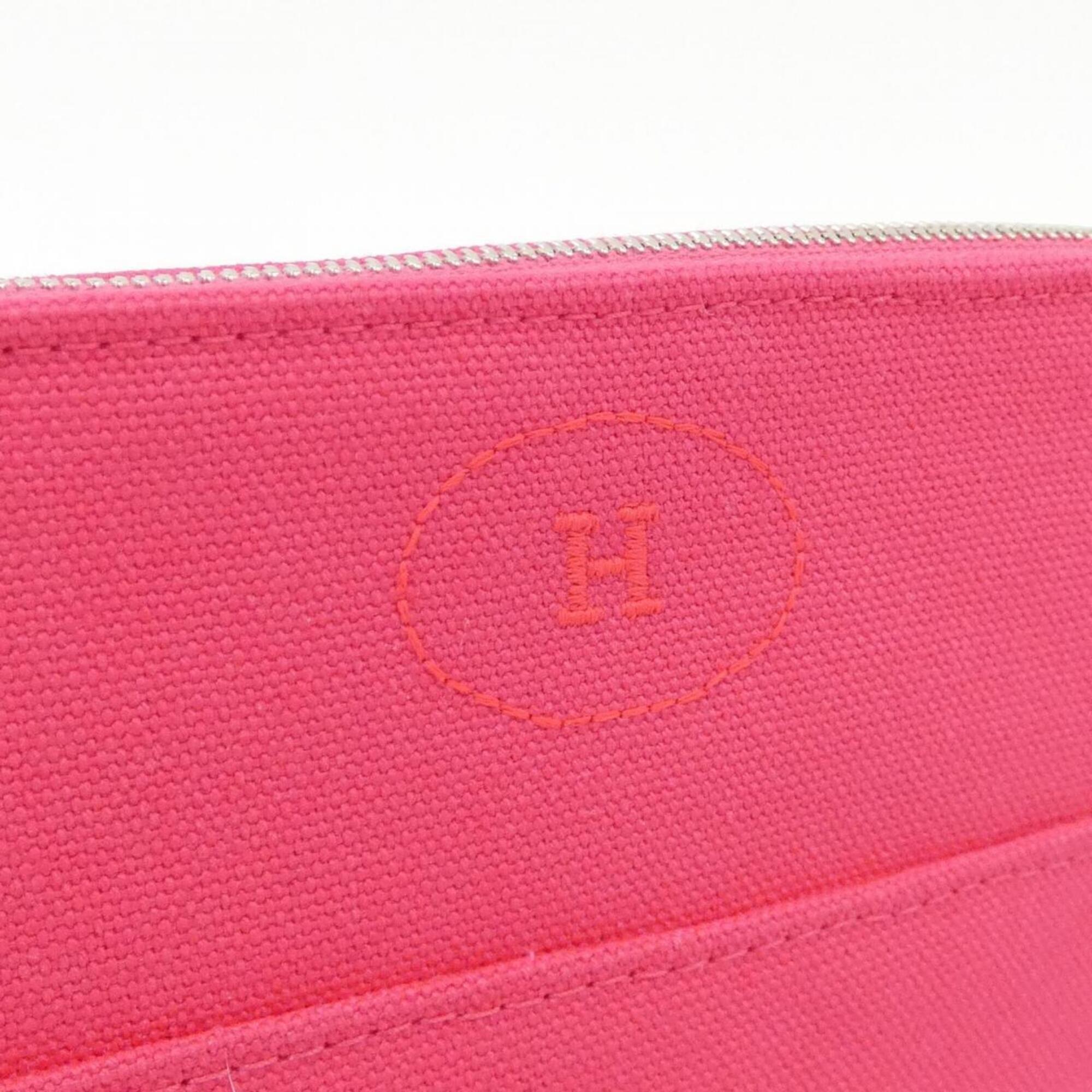 Hermes Pink Canvas Handbag Pouch (Pre-Owned)