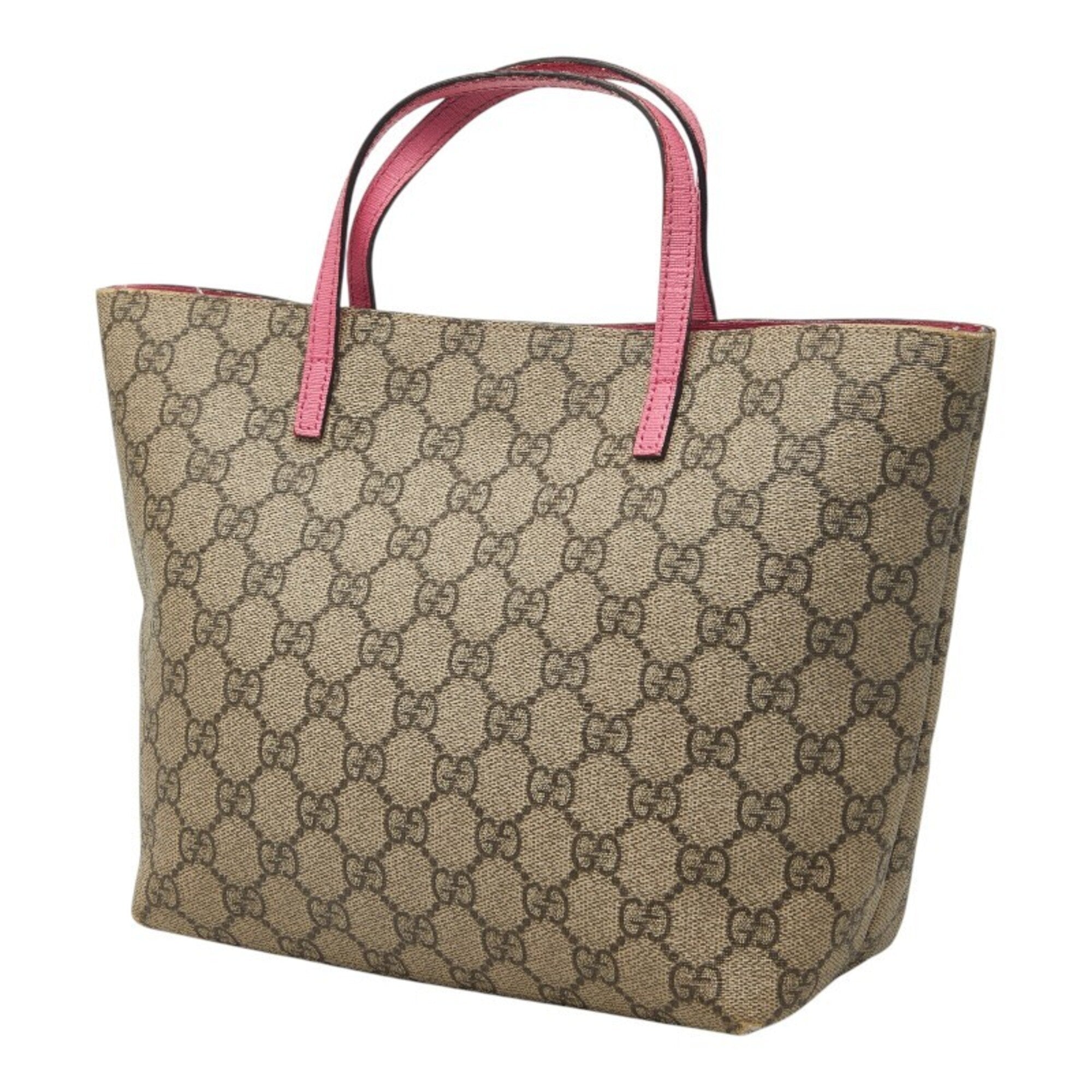 Gucci Beige Pink Pvc Leather Handbag (Pre-Owned)