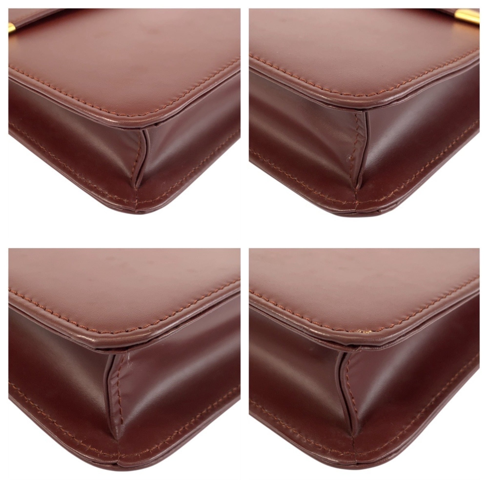 Cartier Bordeaux Leather Clutch Bag (Pre-Owned)