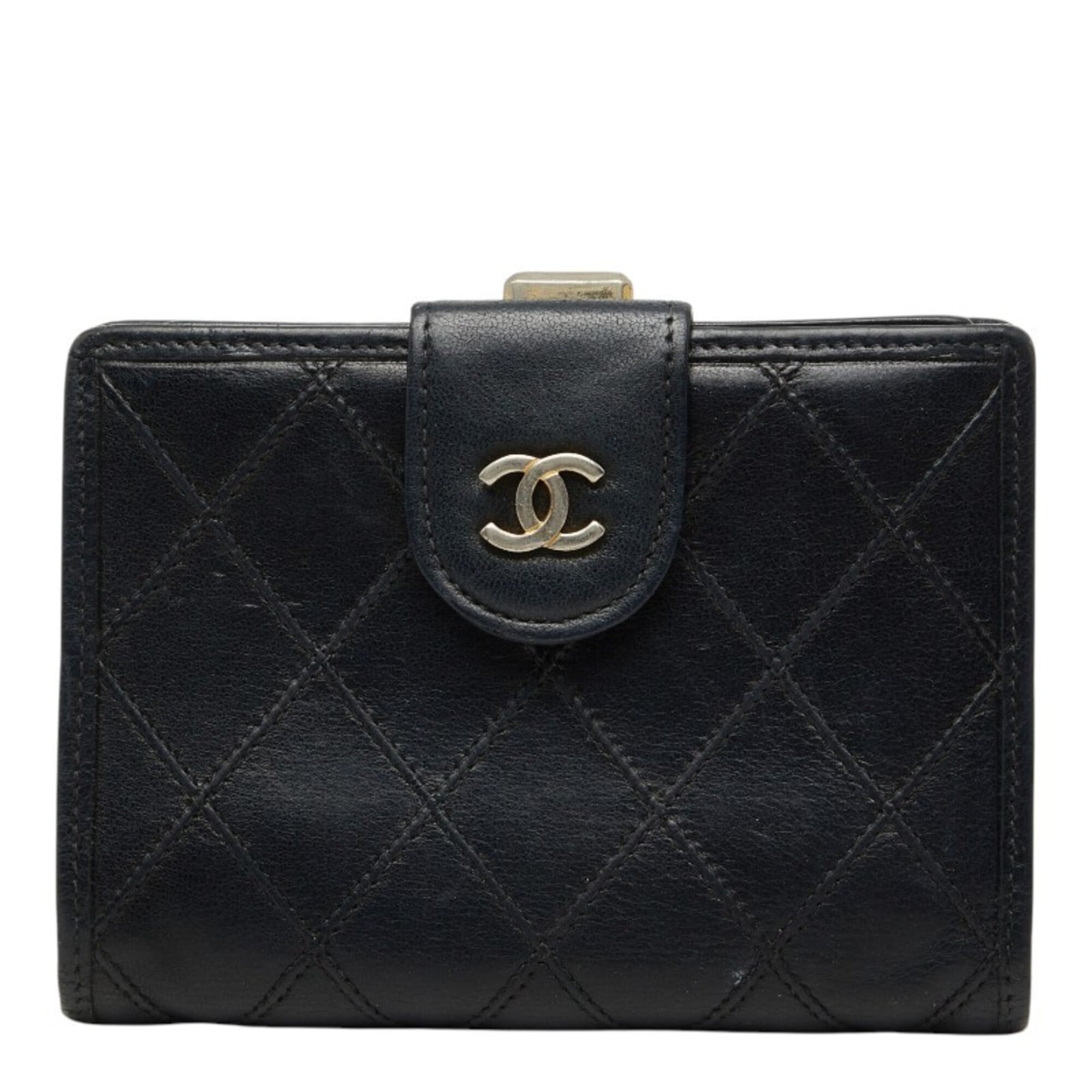 Chanel Black Leather Wallet (Bi-Fold) (Pre-Owned)