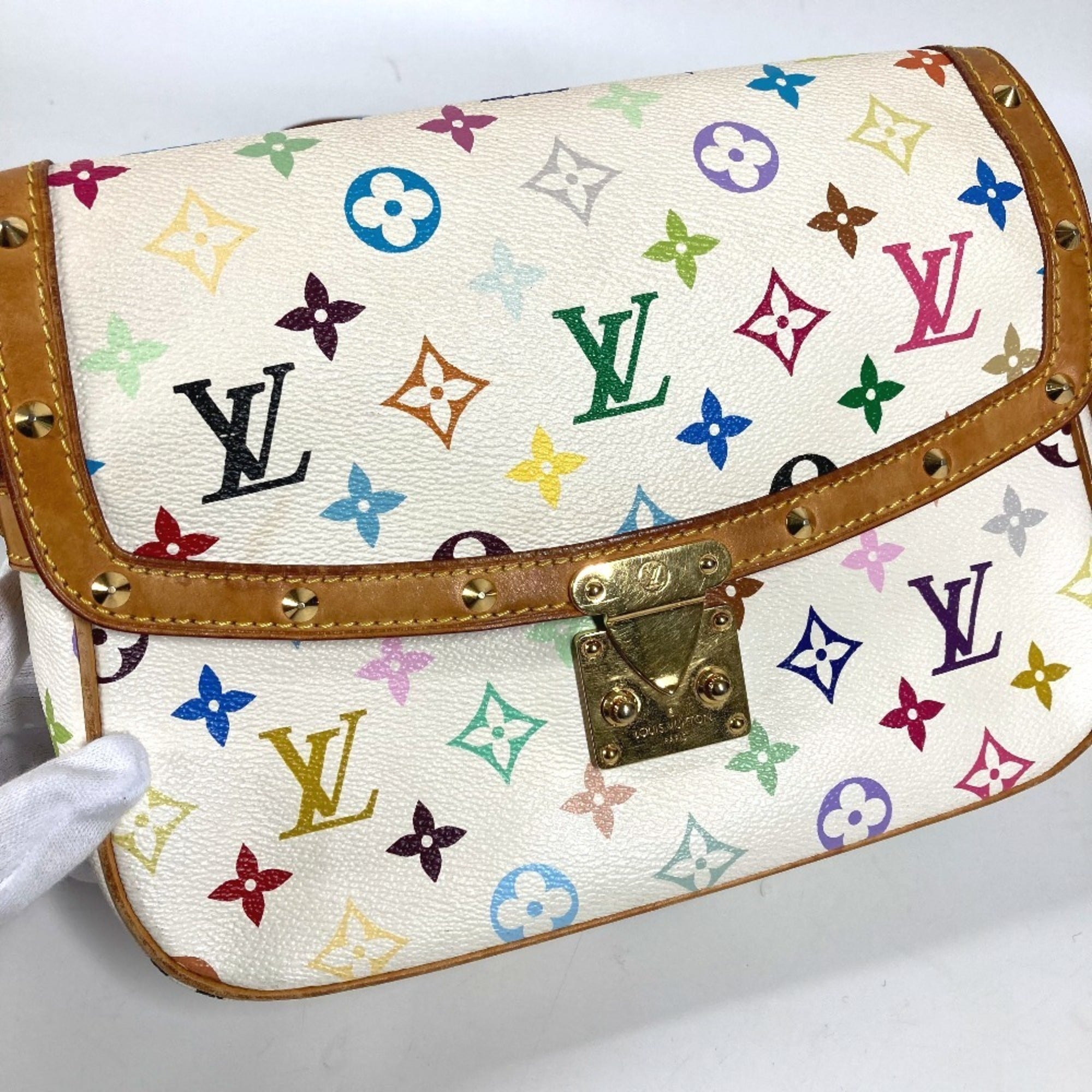 Louis Vuitton Blanc White Monogram Multicolore Shoulder Bag (Pre-Owned)