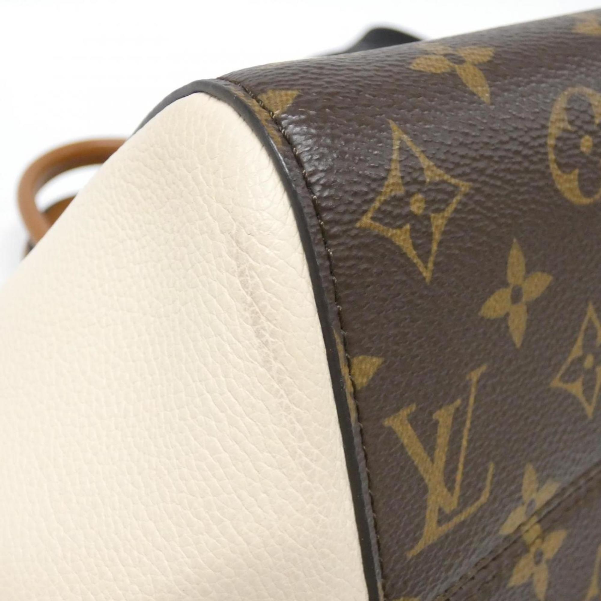 Louis Vuitton Monogram Black Cerise Cream Coated Canvas Leather Handbag (Pre-Owned)