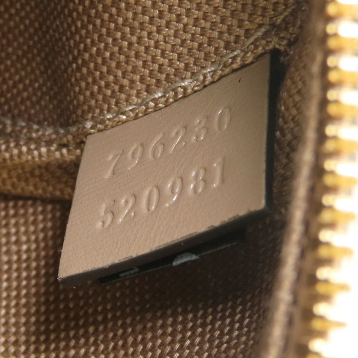Gucci Gold Gg Canvas Leather Shoulder Bag (Pre-Owned)