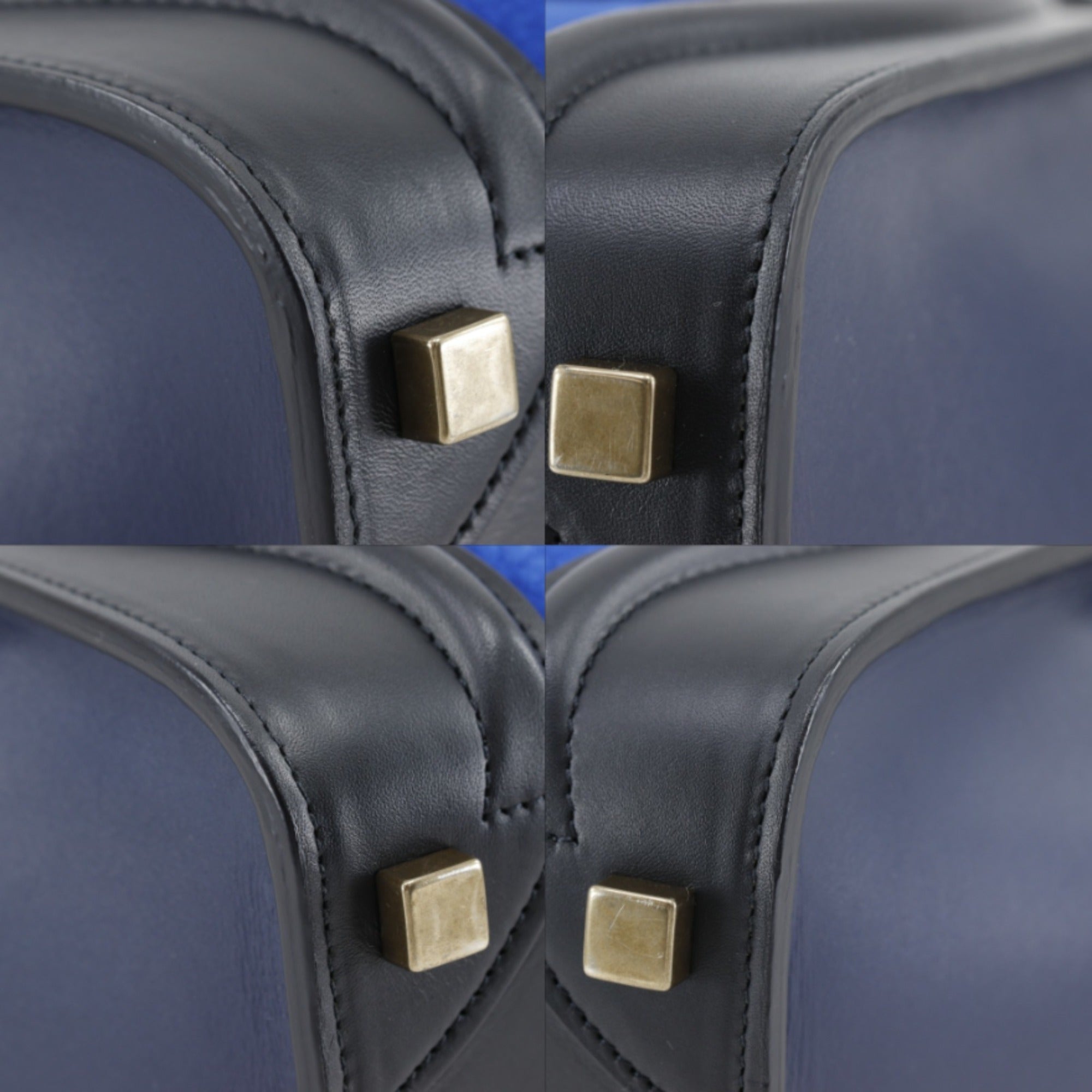 Celine Black Blue Leather Handbag (Pre-Owned)