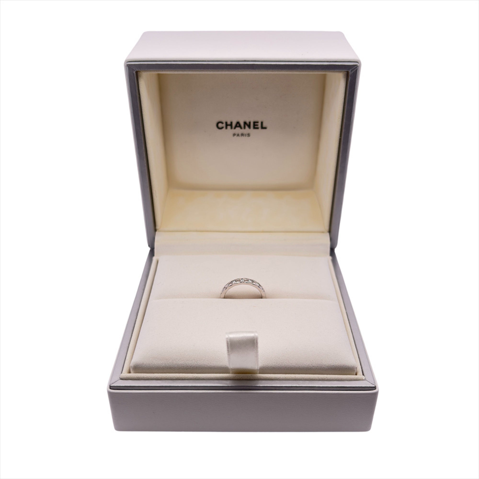 Chanel Platinum Platinum 950 Band Ring (Pre-Owned)
