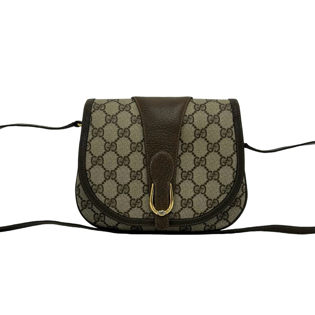 Gucci Brown Leather Pvc Pochette Shoulder Bag (Pre-Owned)