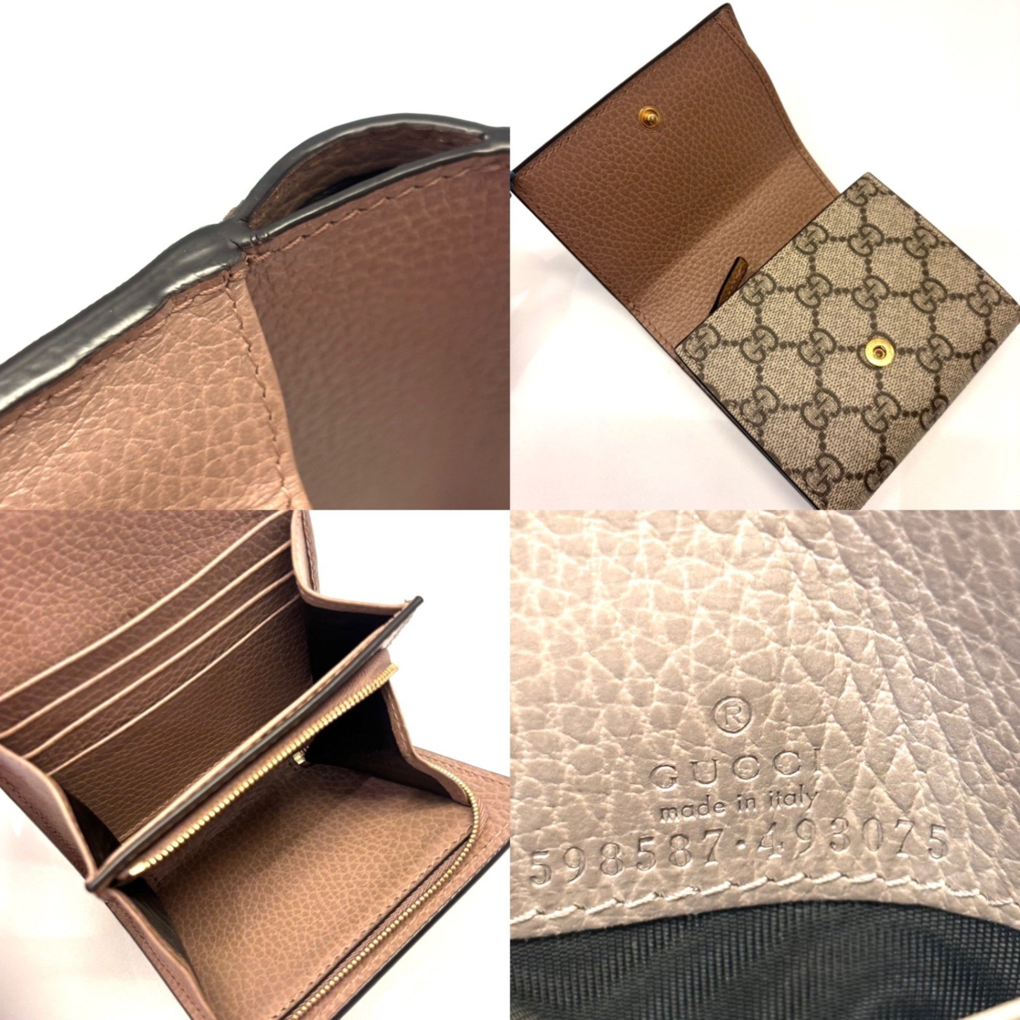 Gucci Pink Beige Gg Supreme Leather Wallet (Bi-Fold) (Pre-Owned)