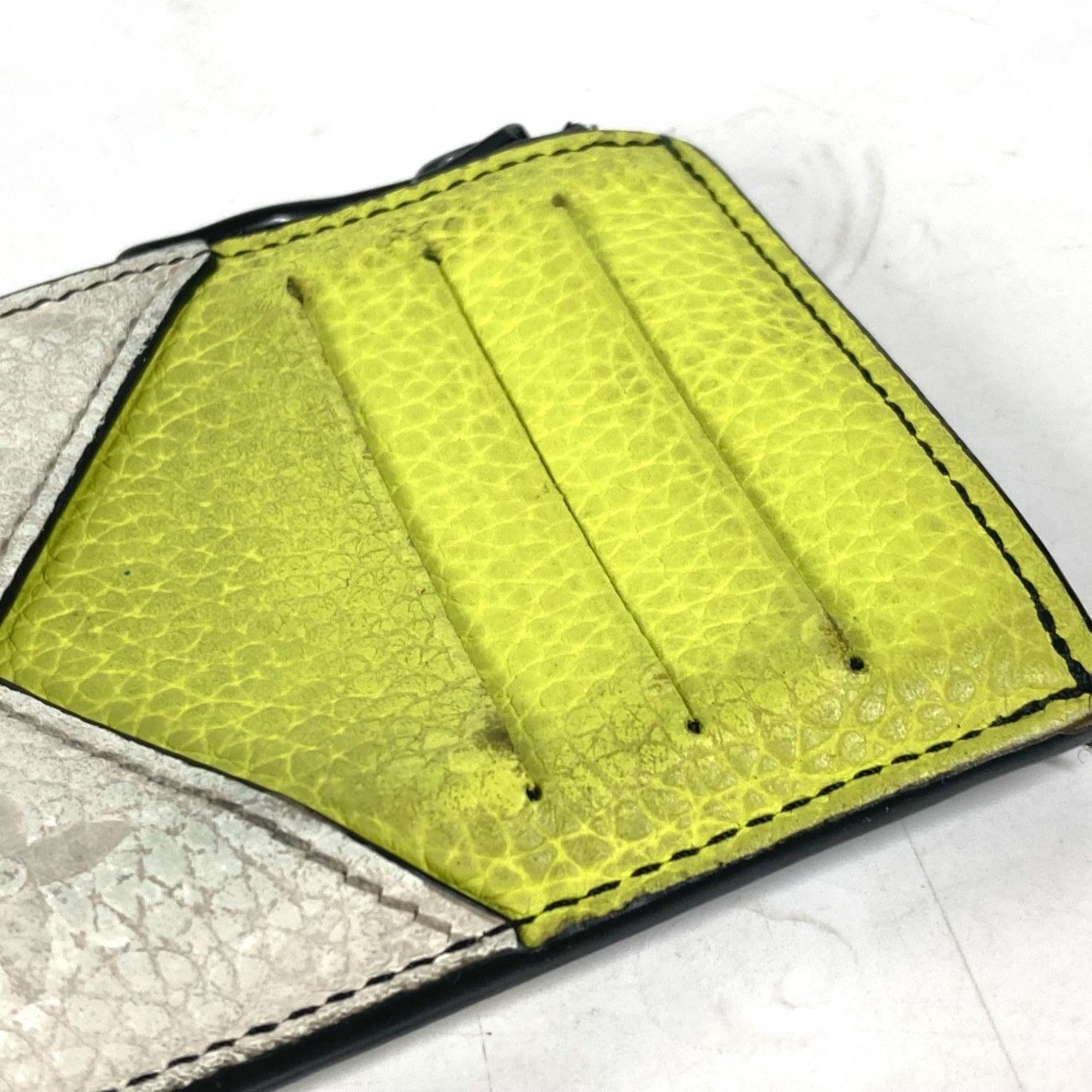 Louis Vuitton Blue Yellow Leather Coin Purse/Coin Case (Pre-Owned)