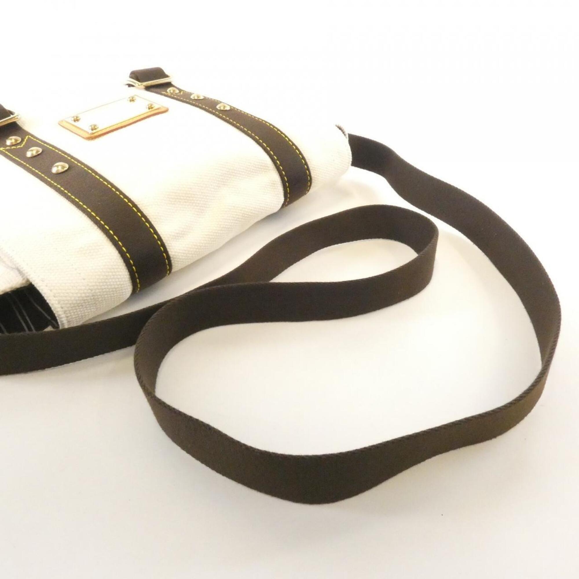 Louis Vuitton White Canvas Shoulder Bag (Pre-Owned)
