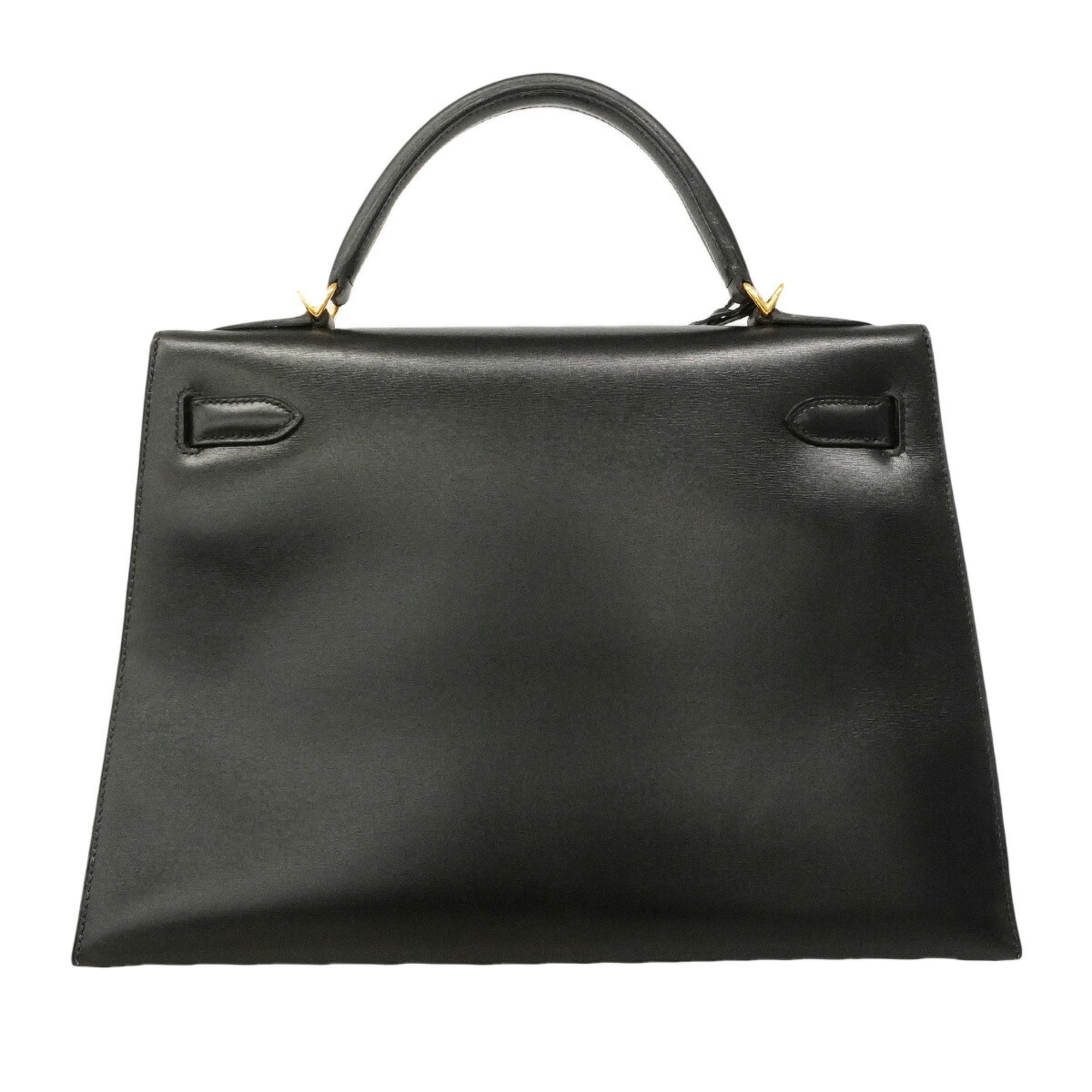 Hermes Black Box Calf Leather Handbag (Pre-Owned)