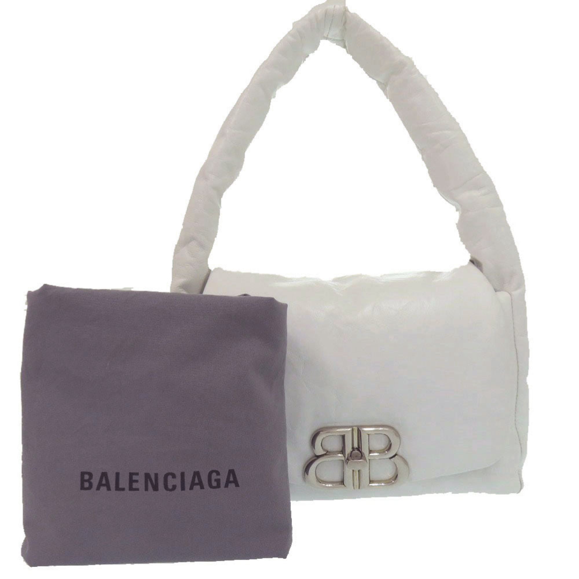 Balenciaga White Leather Handbag Shoulder Bag (Pre-Owned)