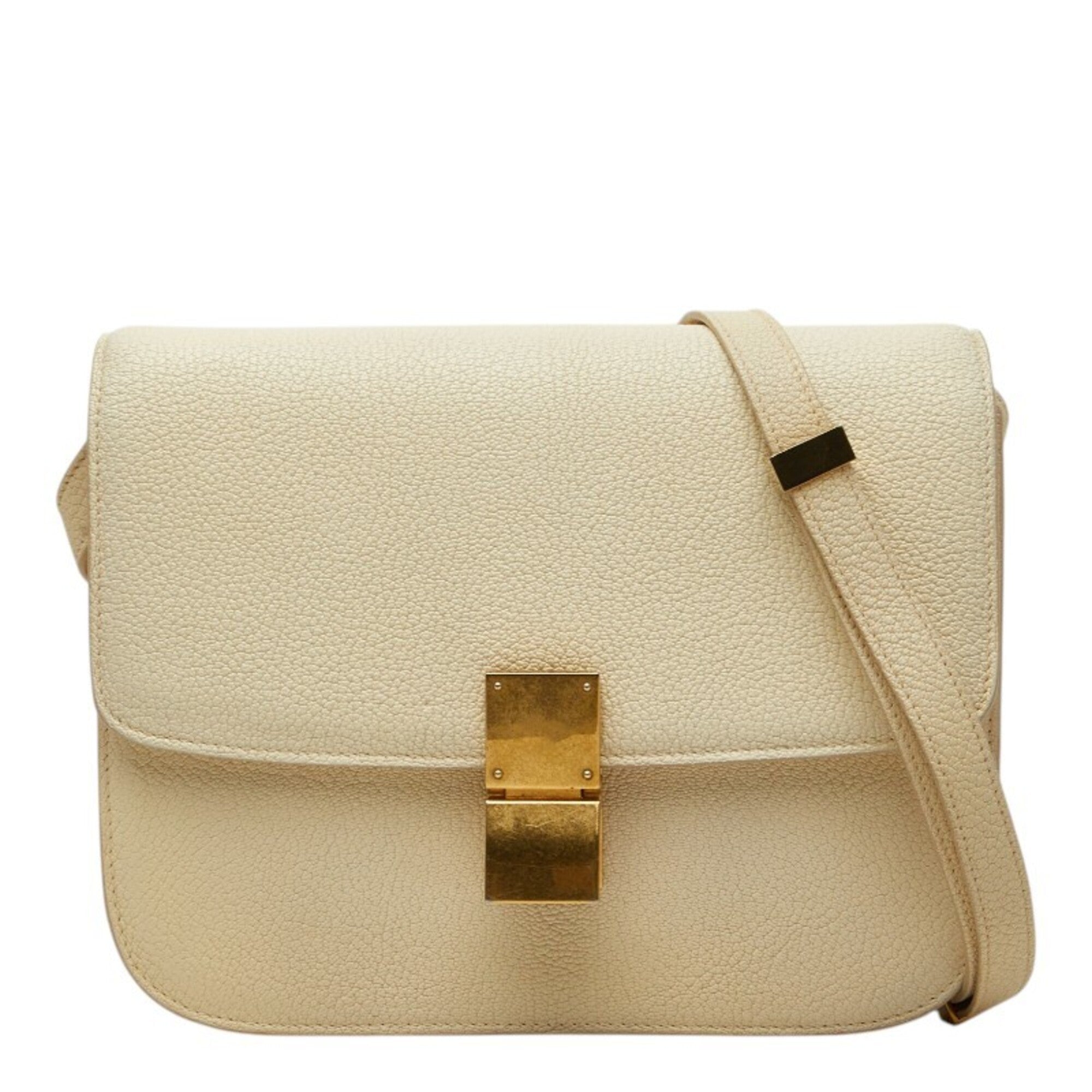 Celine Ivory Leather Shoulder Bag (Pre-Owned)