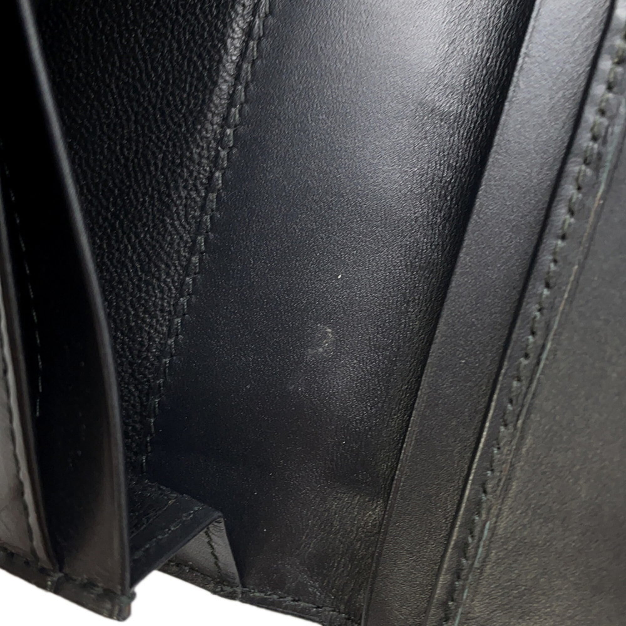 Bottega Veneta Black Leather Long Wallet (Bi-Fold) (Pre-Owned)