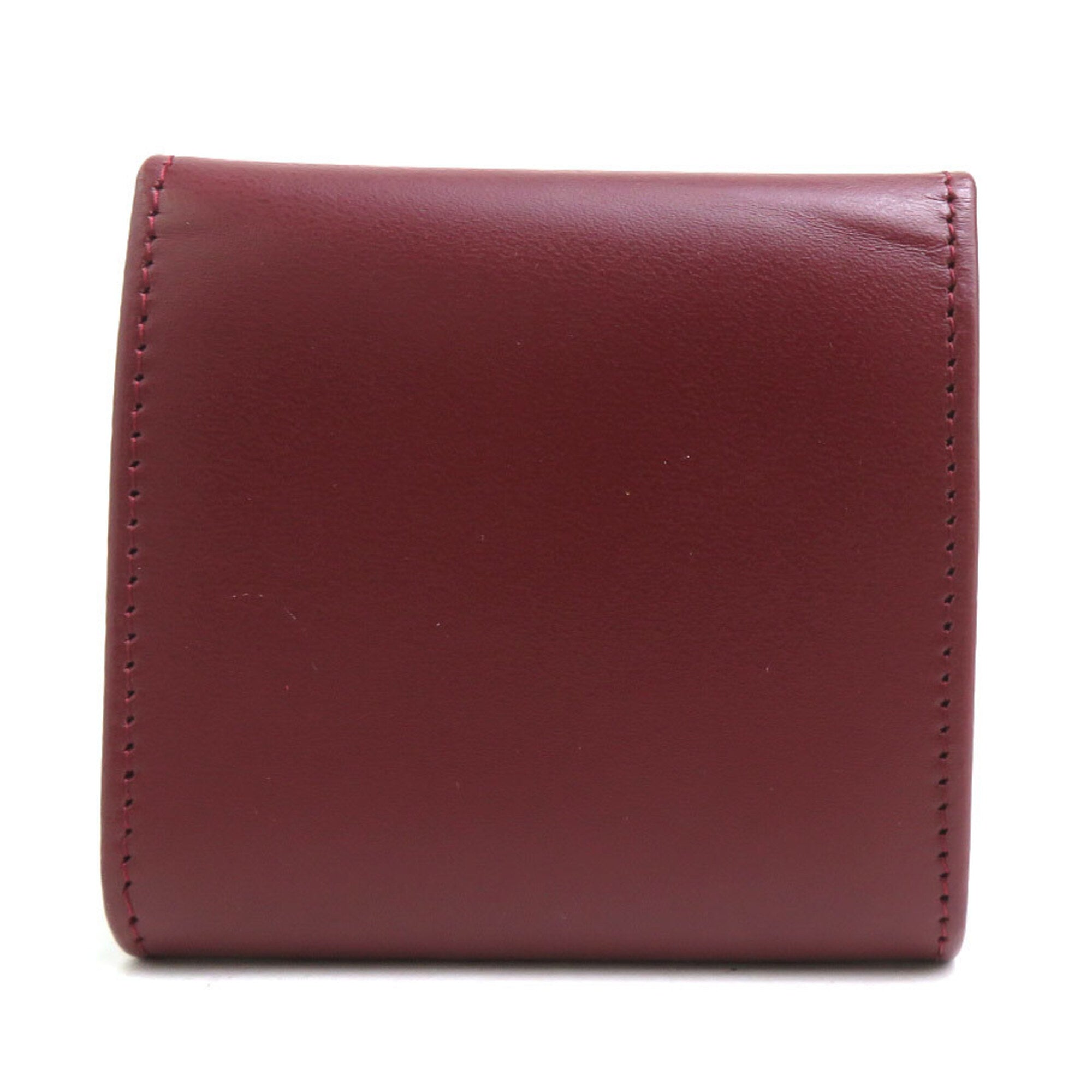 Cartier Bordeaux Leather Coin Purse/Coin Case (Pre-Owned)