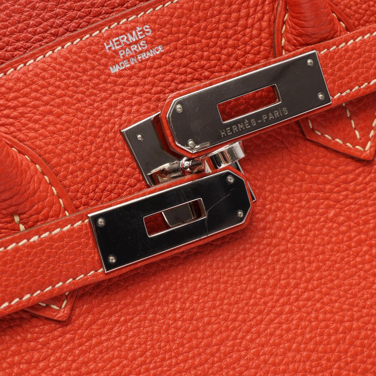 Hermes Red Color Sanguine Togo Leather Handbag (Pre-Owned)