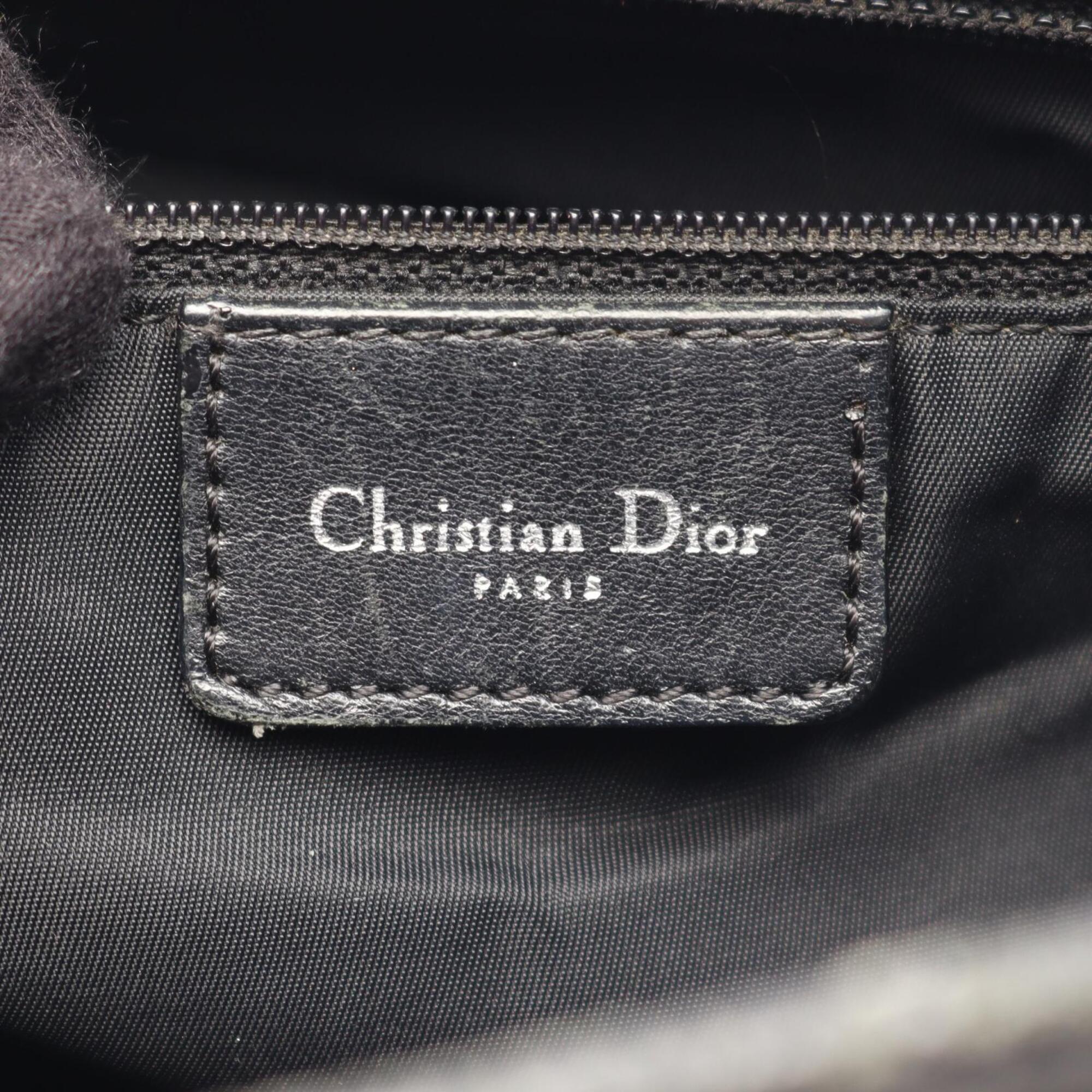 Christian Dior Black Canvas Leather Handbag Tote Bag (Pre-Owned)