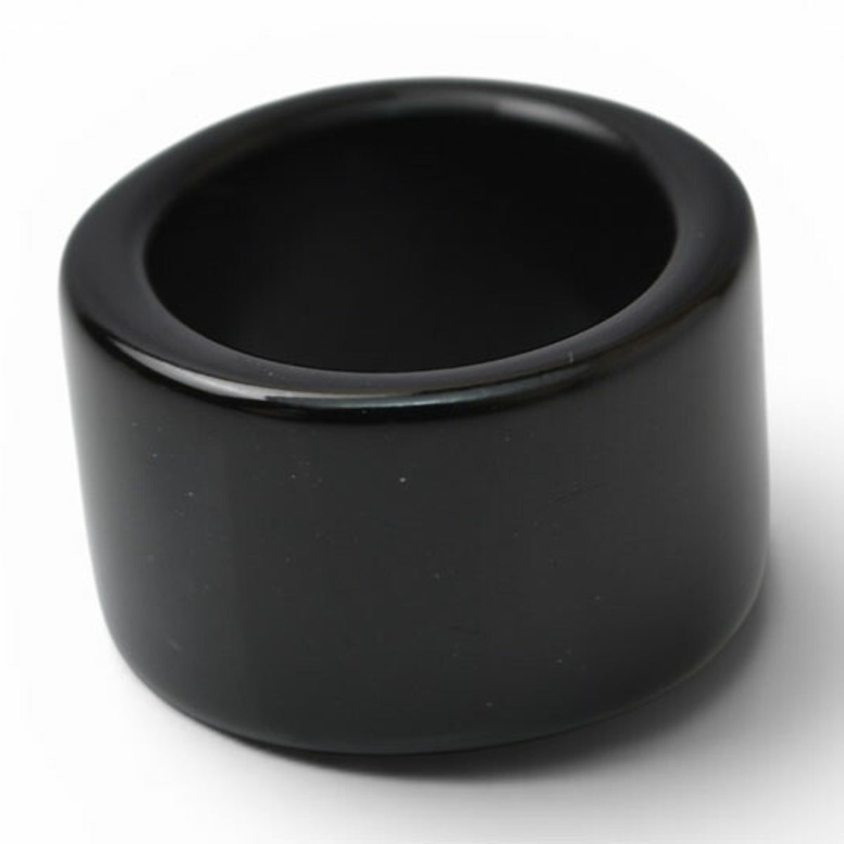 Chanel Gold Black Plastic Band Ring (Pre-Owned)