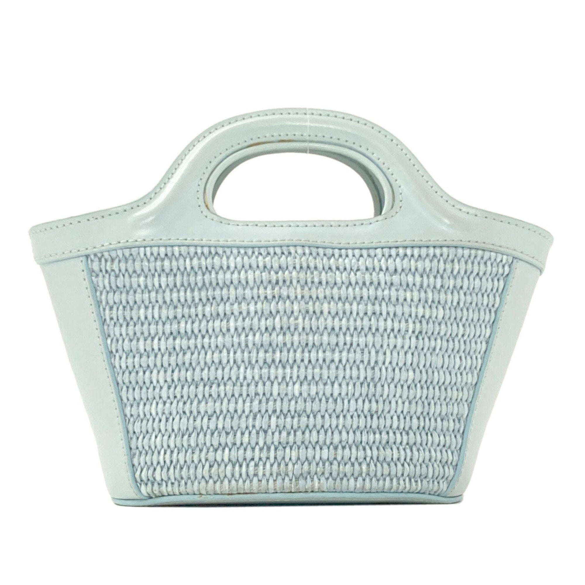 Marni Light Blue Raffia Leather Handbag (Pre-Owned)