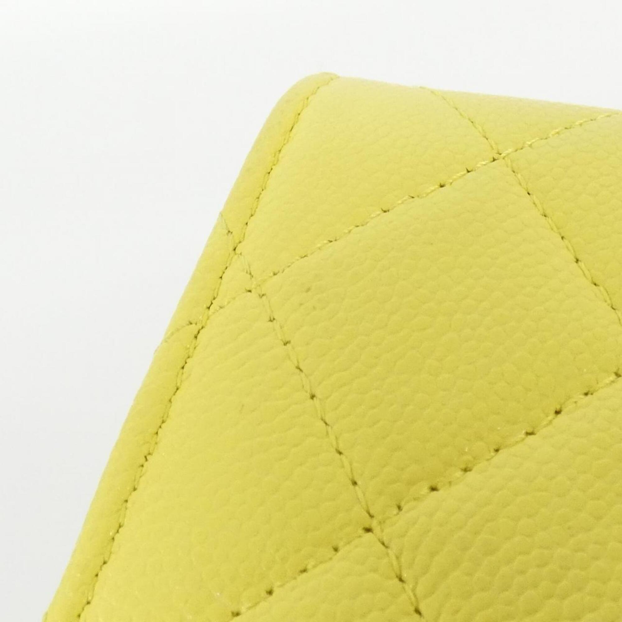 Chanel Yellow Grained Calfskin Wallet (Bi-Fold) (Pre-Owned)