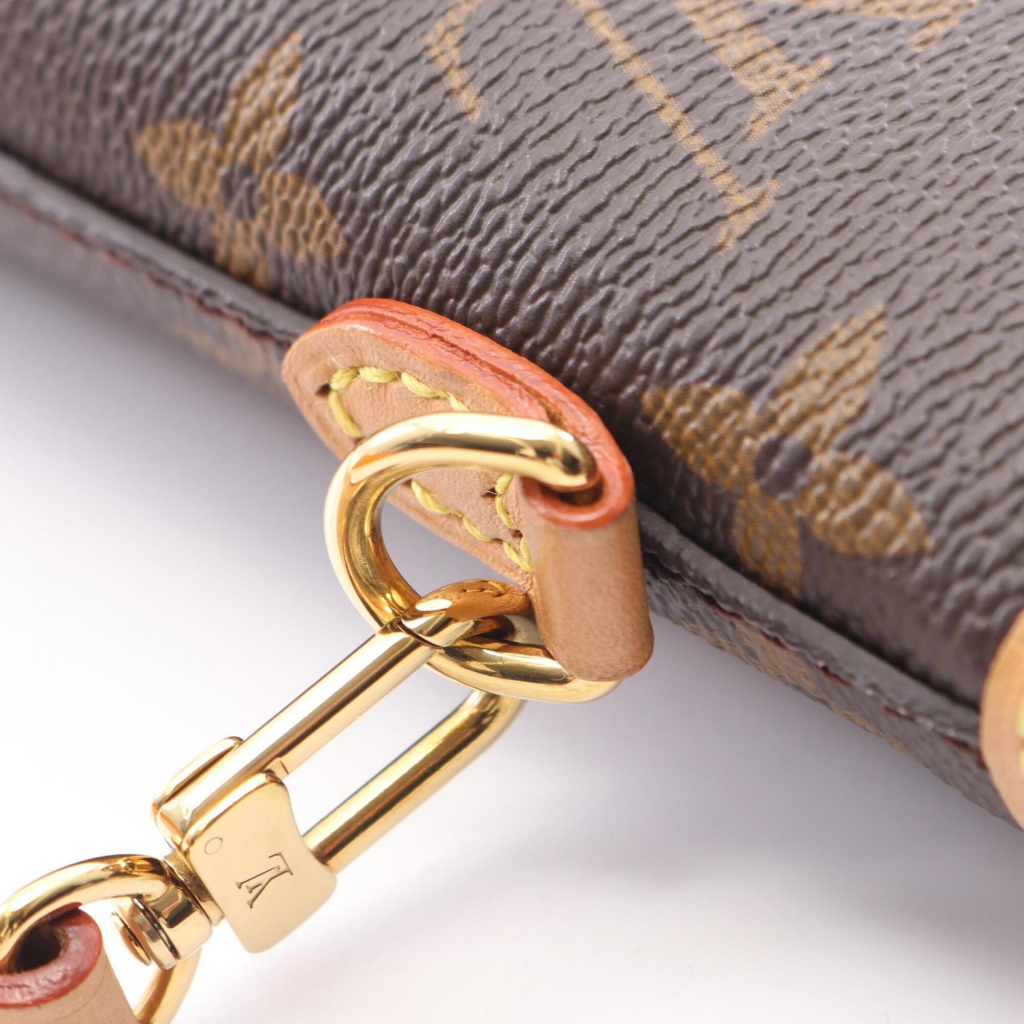 Louis Vuitton Monogram Brown Coated Canvas Leather Shoulder Bag (Pre-Owned)