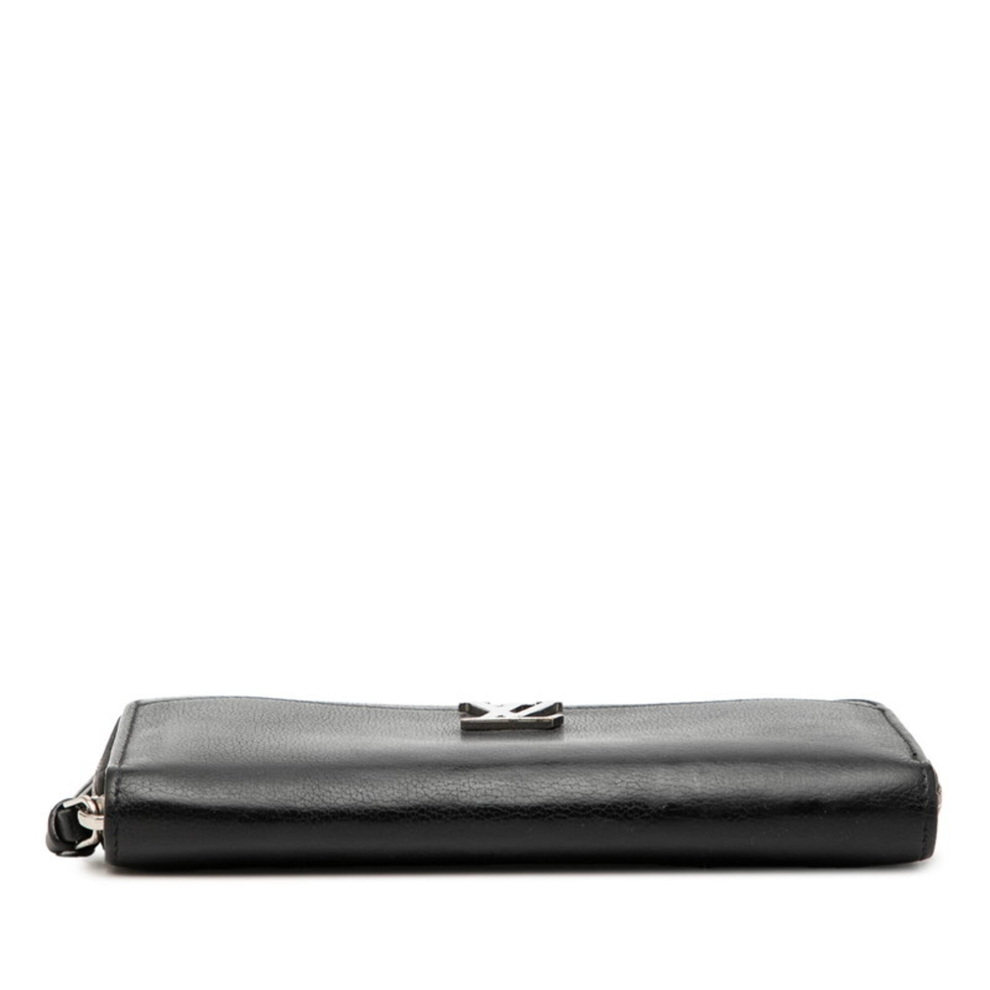 Louis Vuitton Black Noir Leather Long Wallet (Bi-Fold) (Pre-Owned)