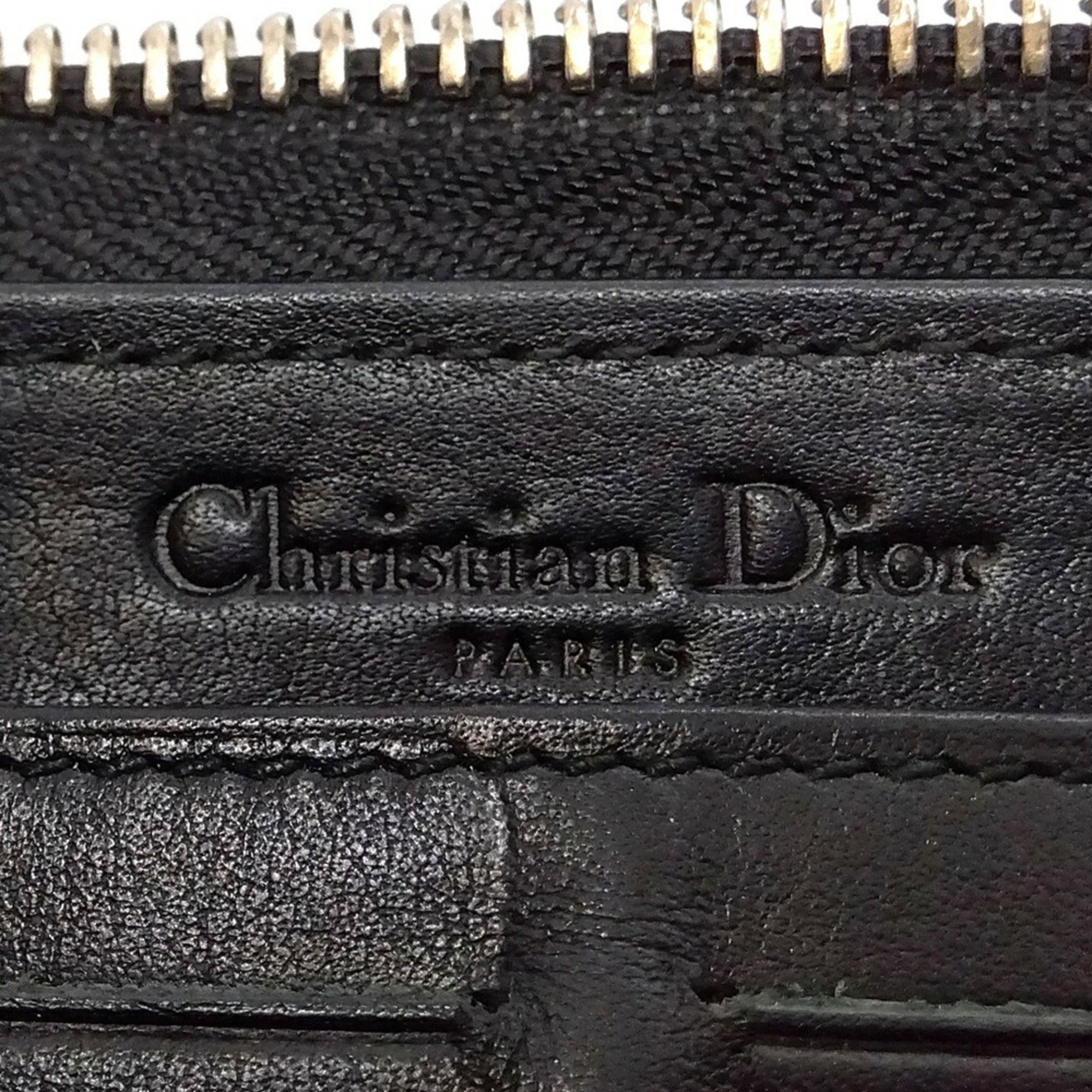 Christian Dior Black Coated Canvas Long Wallet (Bi-Fold) (Pre-Owned)