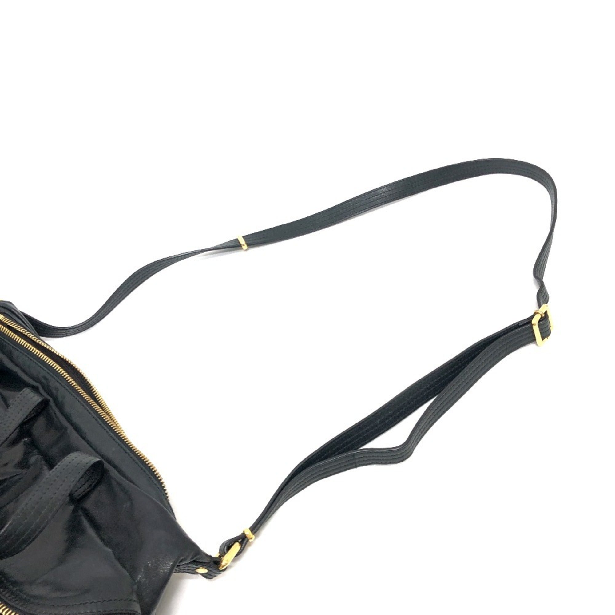 Fendi Black Leather Handbag Shoulder Bag (Pre-Owned)