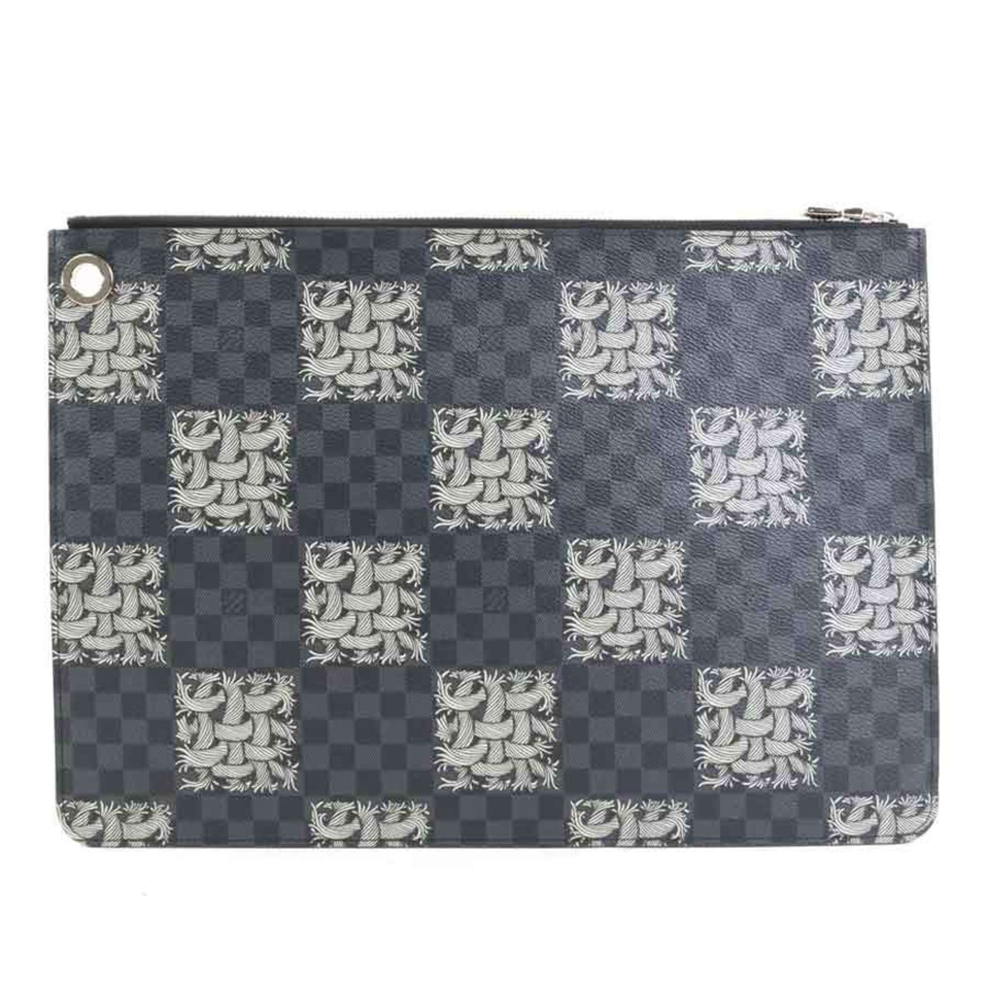 Louis Vuitton Black Damier Graphite Clutch Bag Pochette (Pre-Owned)