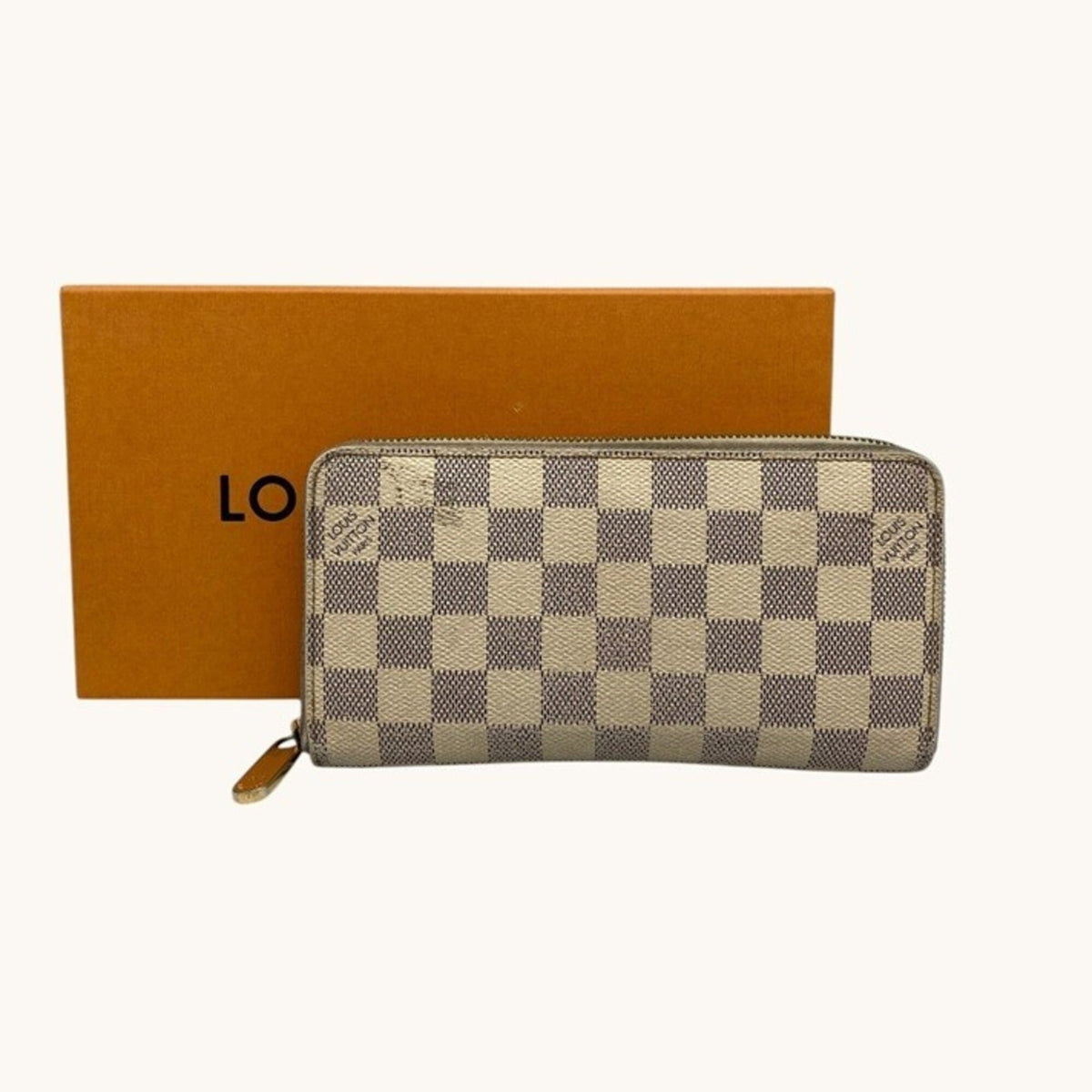 Louis Vuitton Damier Azur Gray Ivory Damier Canvas Long Wallet (Bi-Fold) (Pre-Owned)