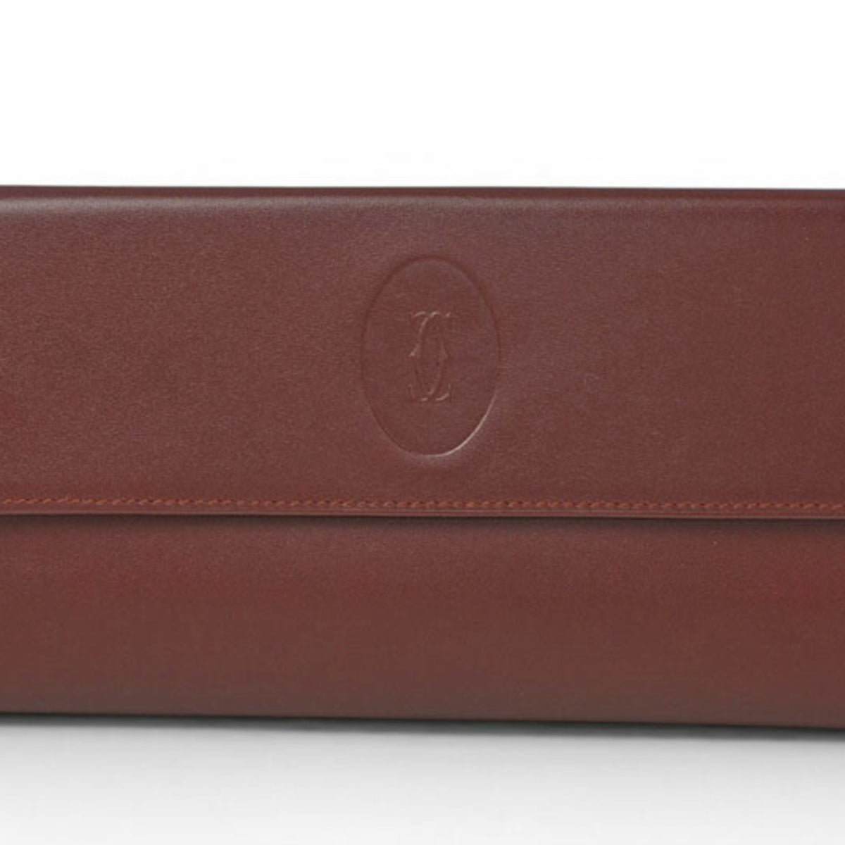 Cartier Must Bordeaux Leather Long Wallet (Bi-Fold) (Pre-Owned)